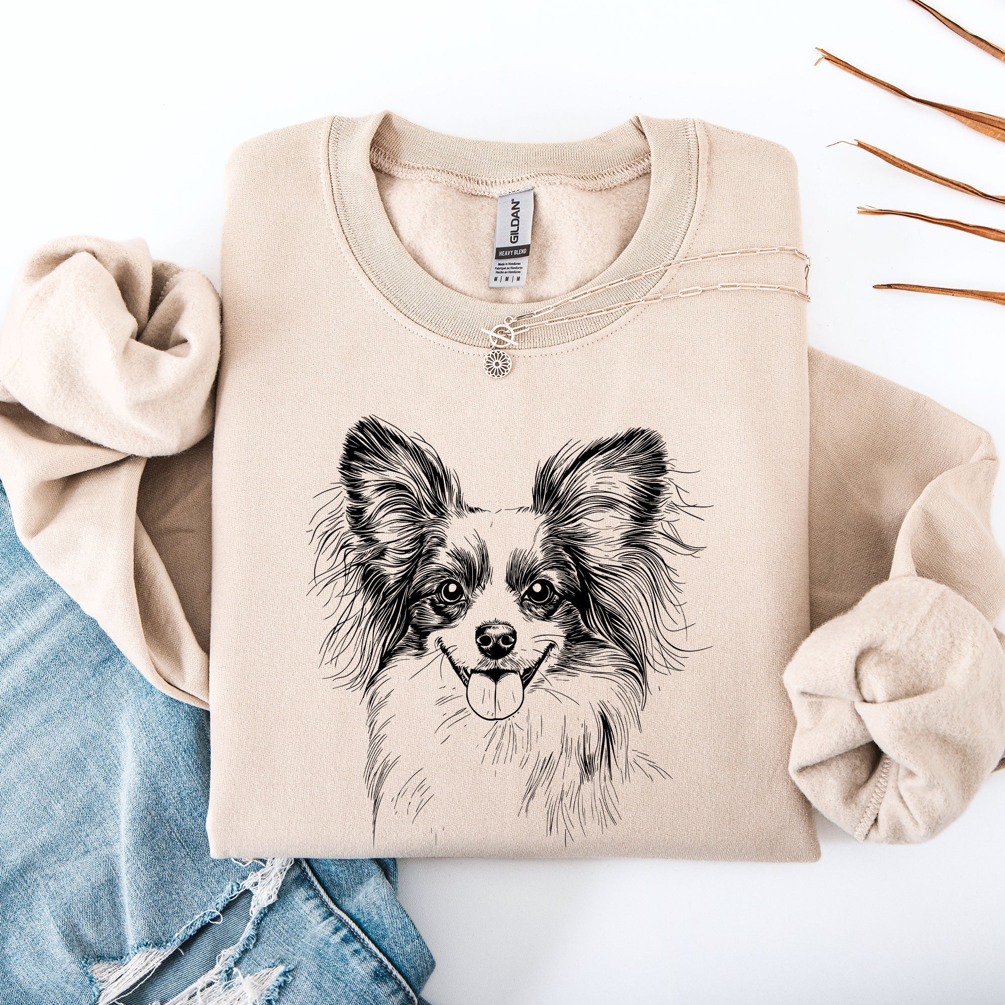 Papillon Dog Lover Apparel Collection For Pet Parents Papillon Breed Graphic Artwork Sweatshirt