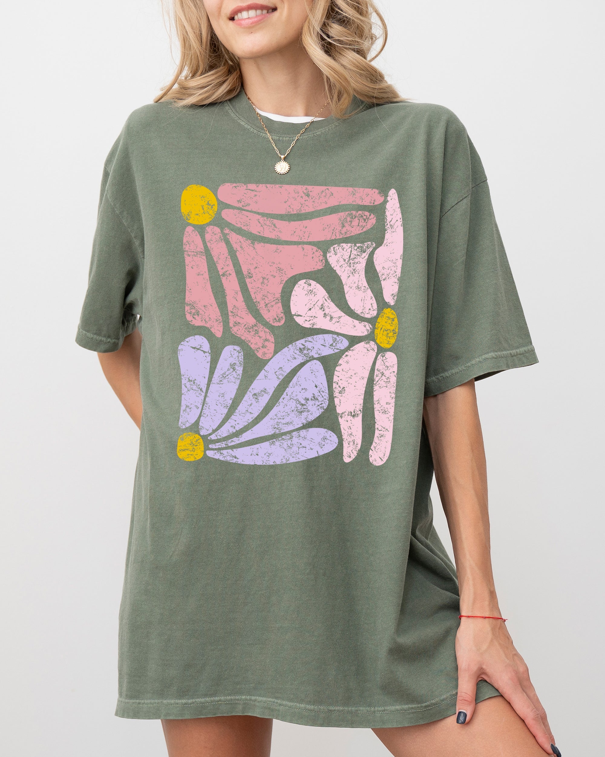 Pastel Gorgeous Abstract Flowers Boho Floral Design Summer Vibes Gardening Festival Nature Comfort Colors Tee