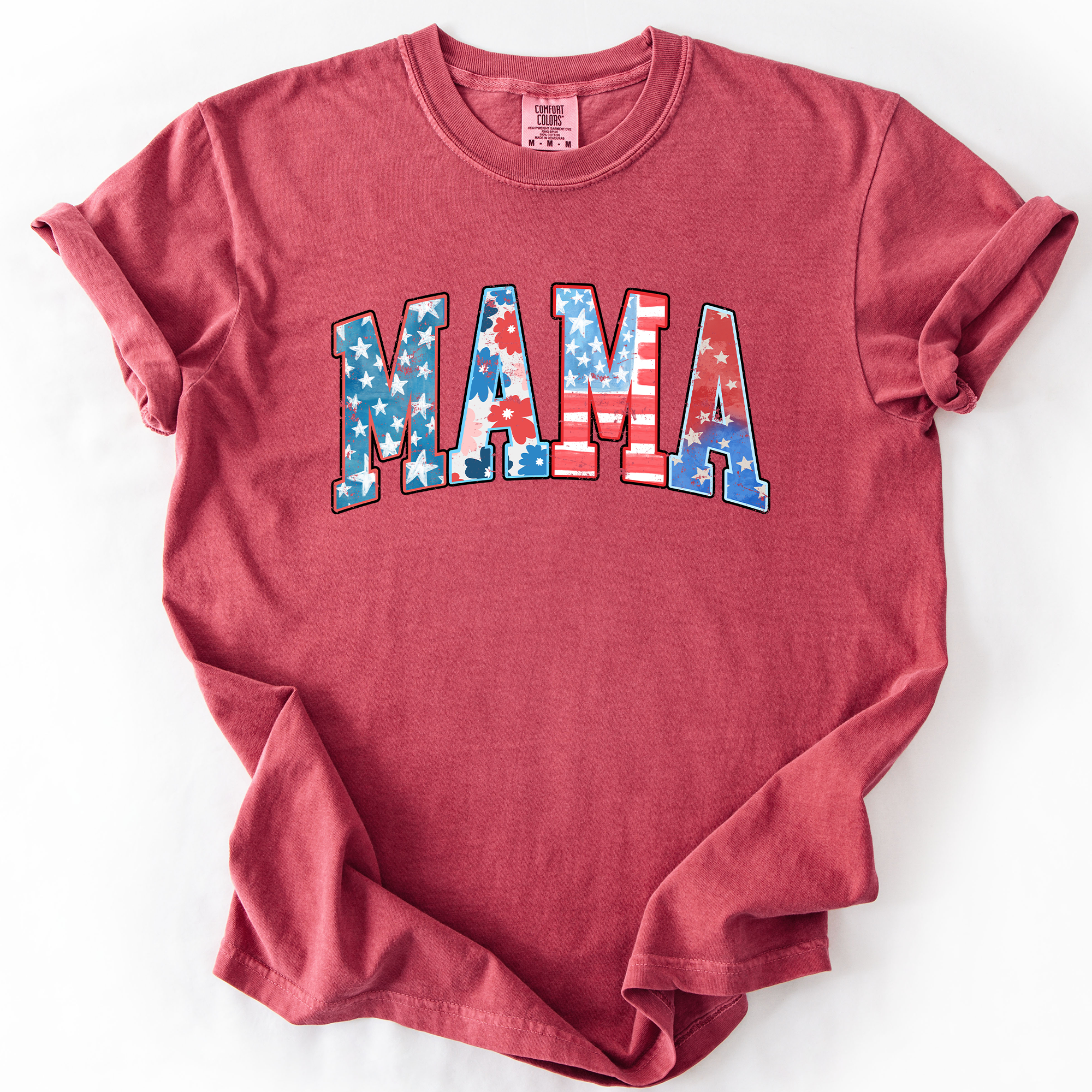 Patriotic Mama Fourth Of July America Pride Celebration For Lovers Of Country And Freedom Comfort Colors Tee