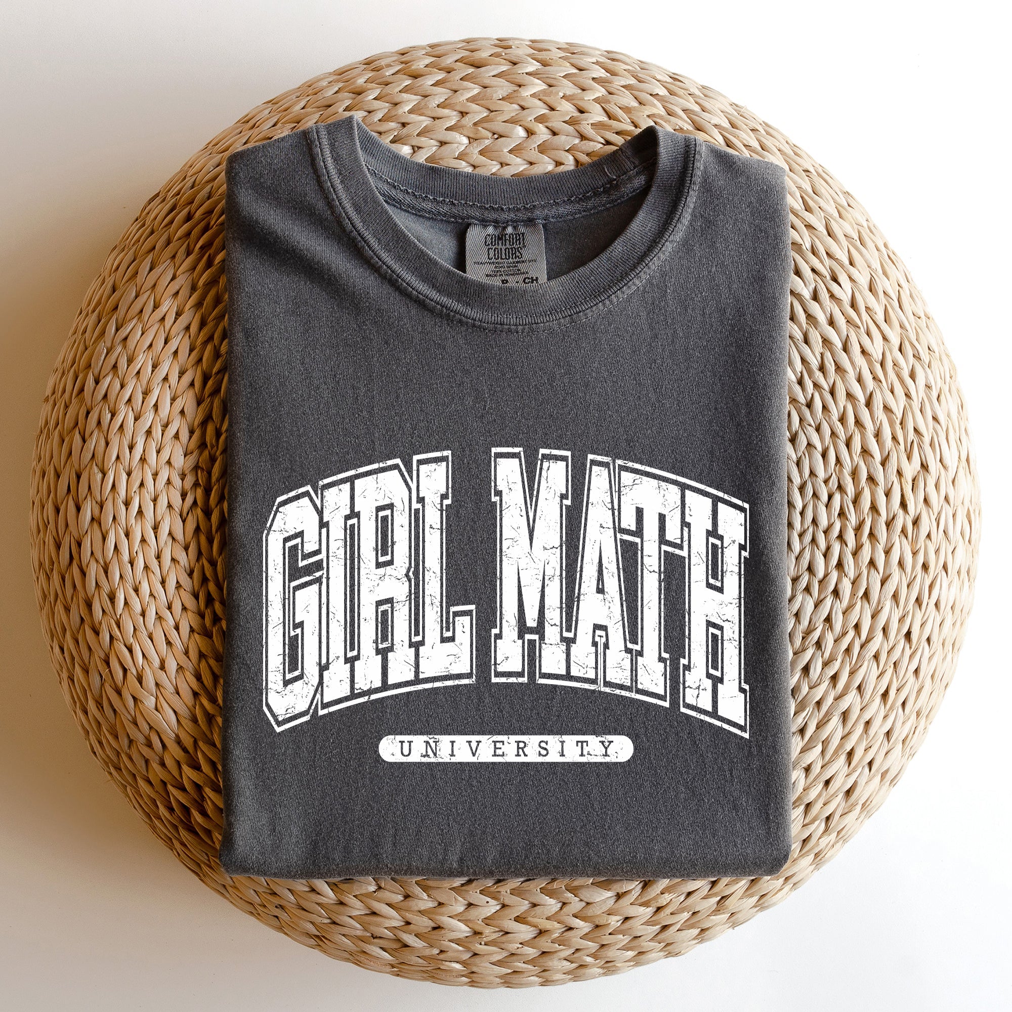 Girl Math University Retro Academic Chic Vintage Inspired Premium Quality Comfort Colors Tee