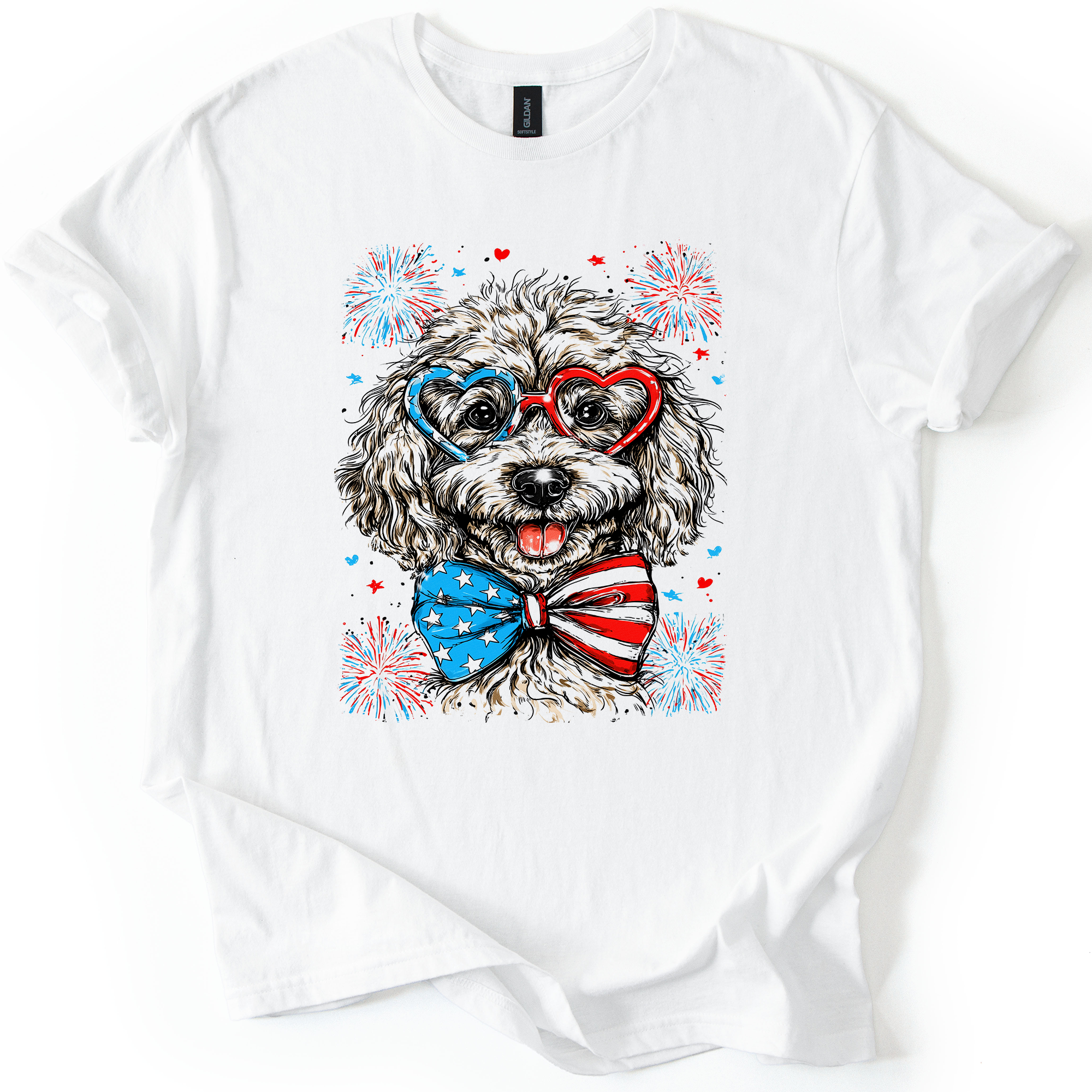 Poodle Patriotic Dog USA Pride For Pet Lovers Everywhere 4th Of July Celebration Graphic Tee
