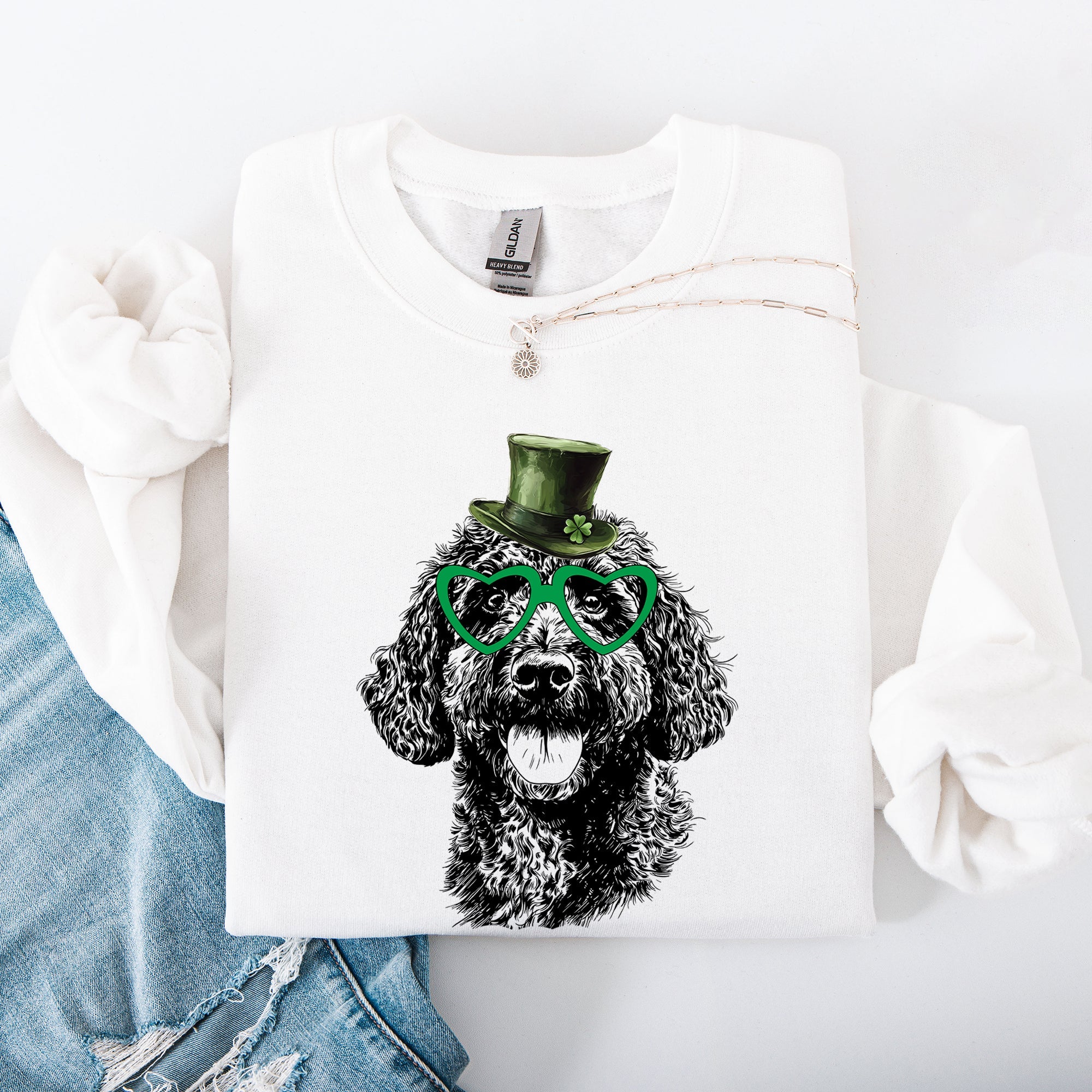 Portuguese Water Dog Adorable St Patrick's Day Irish Lucky Charm Celebration Sweatshirt