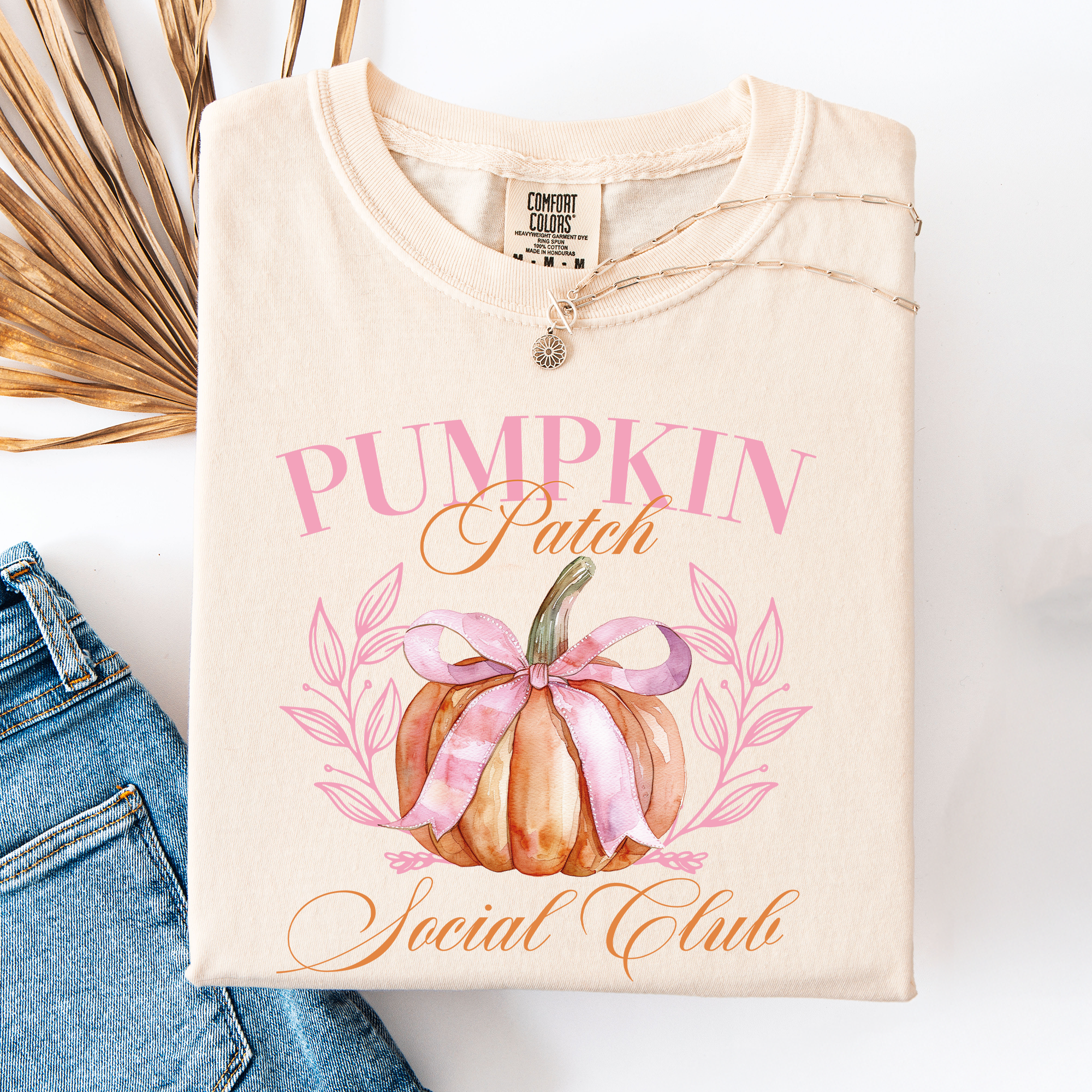 Pumpkin Patch Social Club Watercolor Leopard Print Pumpkins Hand Painted Bouquet Autumn Harvest Comfort Colors Tee