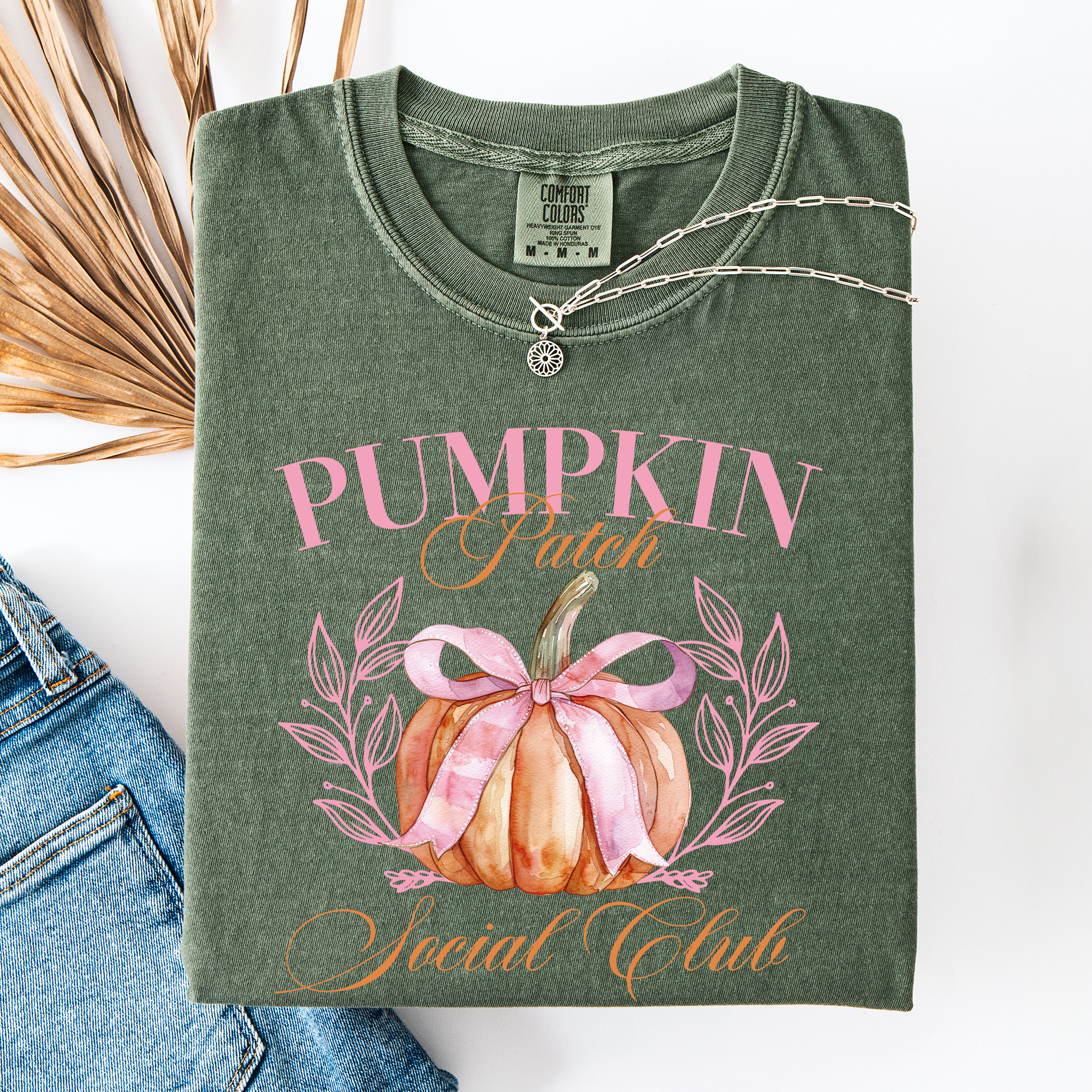 Pumpkin Patch Social Club Watercolor Leopard Print Pumpkins Hand Painted Bouquet Autumn Harvest Comfort Colors Tee