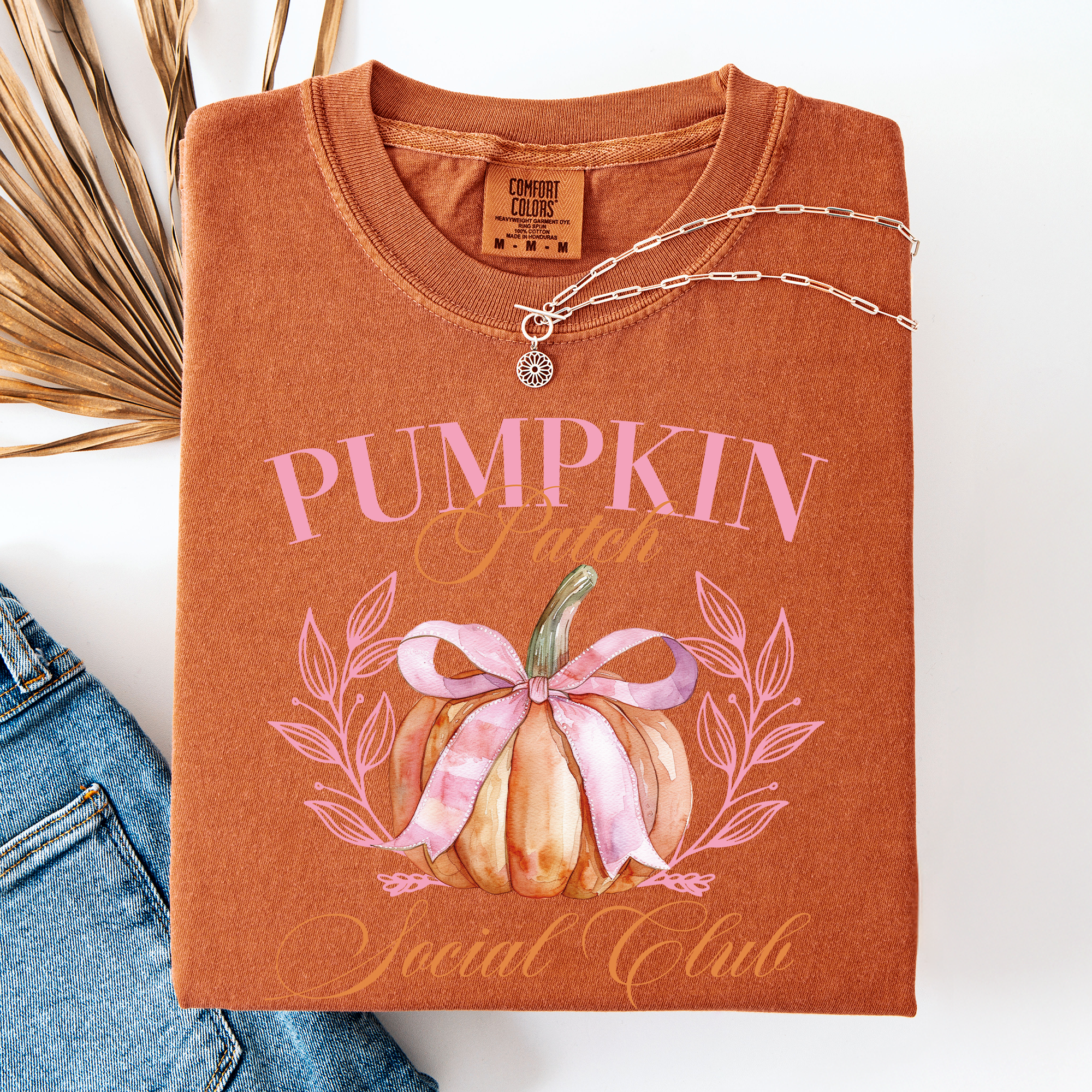 Pumpkin Patch Social Club Watercolor Leopard Print Pumpkins Hand Painted Bouquet Autumn Harvest Comfort Colors Tee