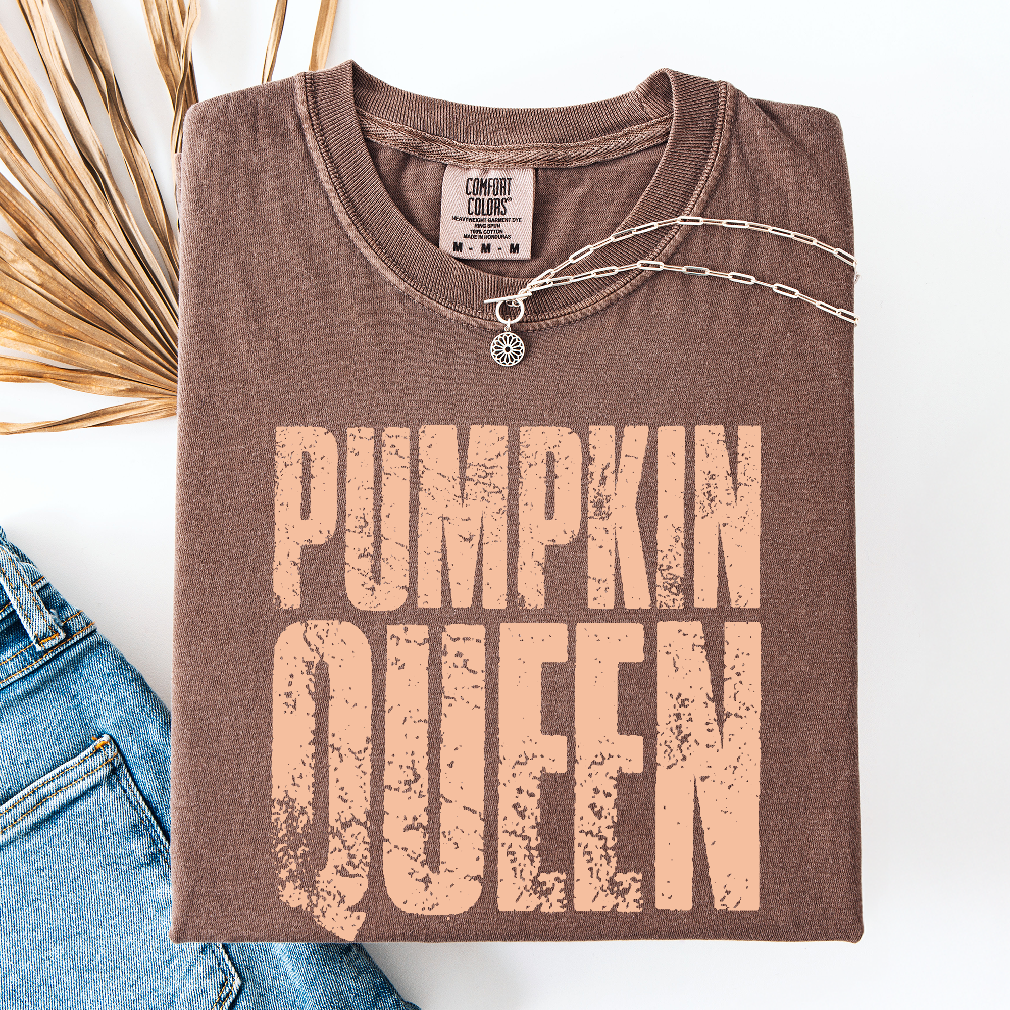 Pumpkin Queen Watercolor Leopard Print Pumpkins Bouquet Autumn Harvest Charm Comfort Colors Tee