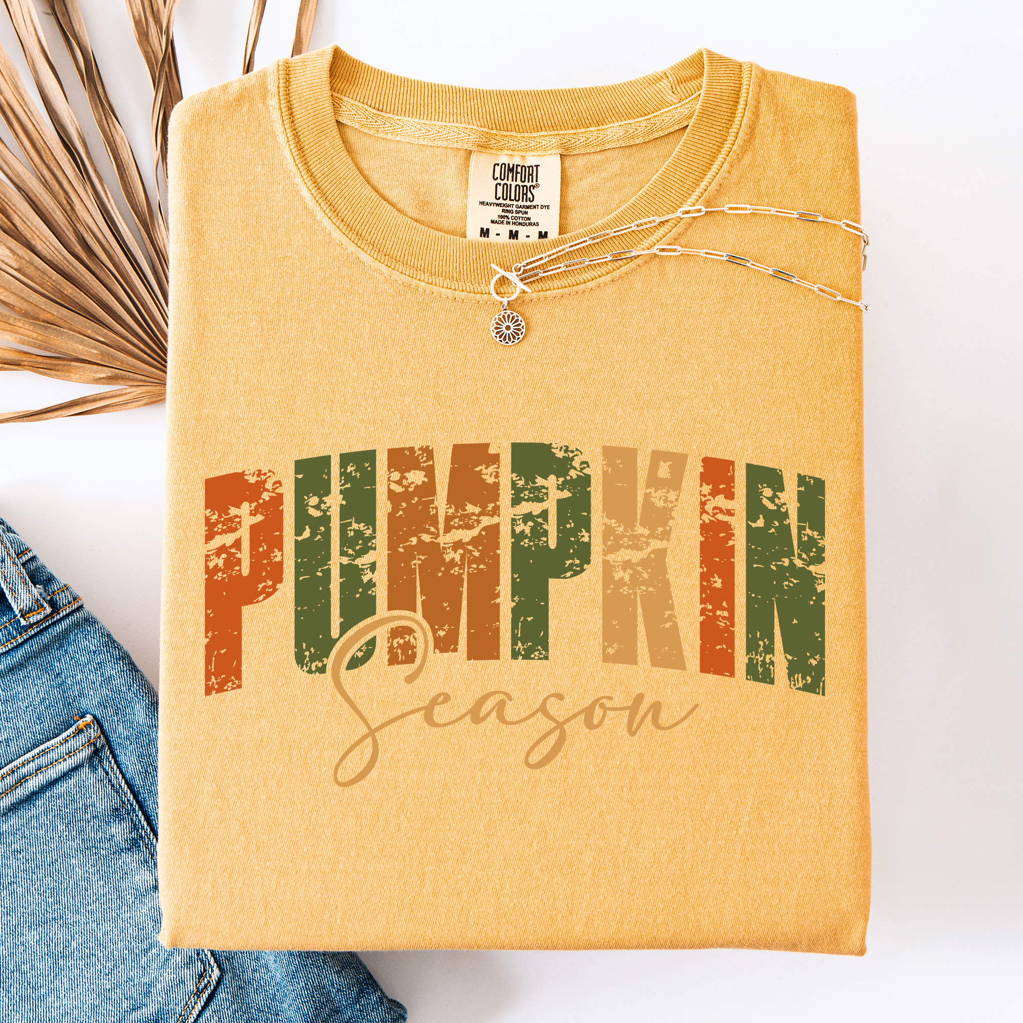 Pumpkin Season Leopard Print Pumpkins With Watercolor Bouquet Autumn Comfort Colors Tee