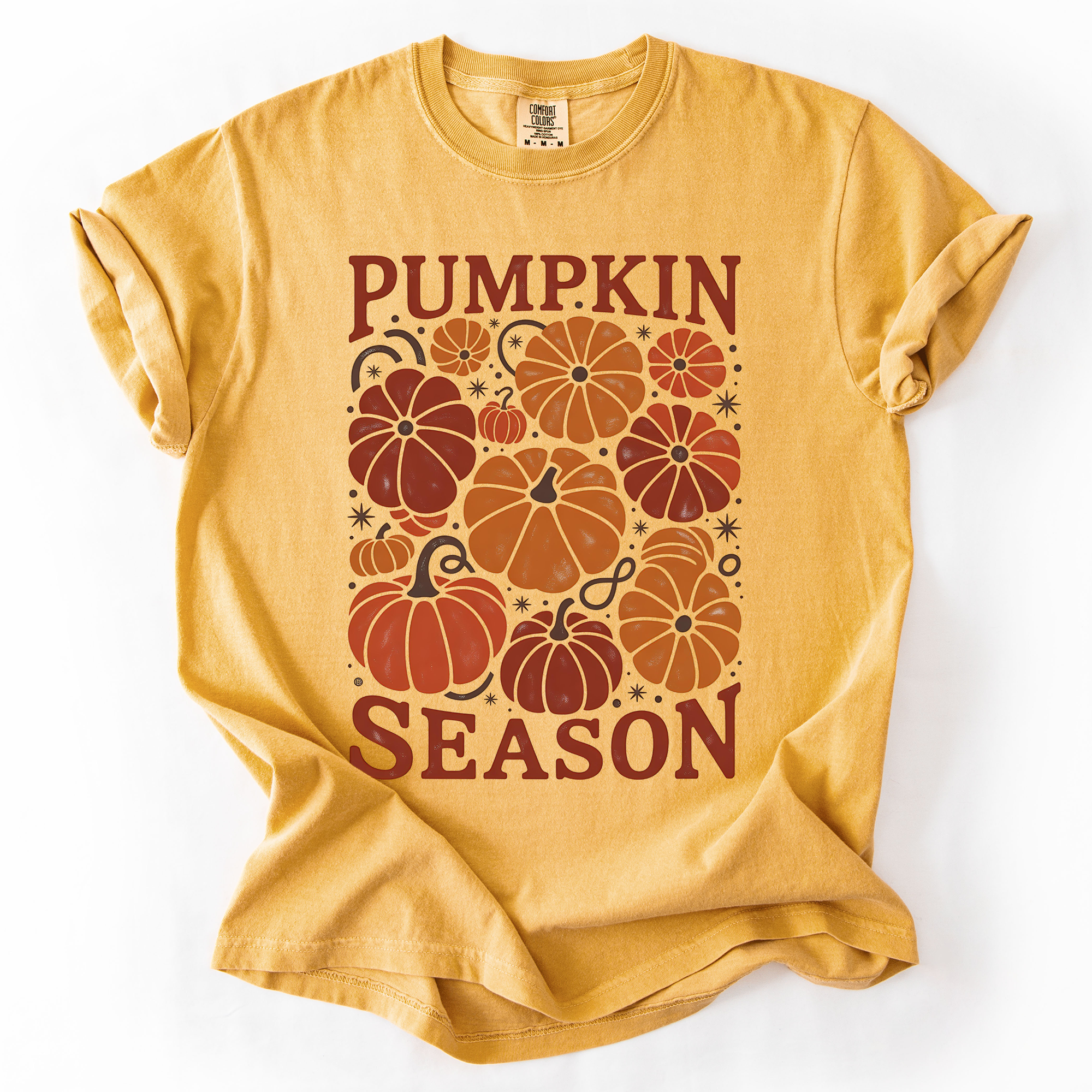 Pumpkin Queen Watercolor Leopard Pumpkins and Hand Painted Bouquet Autumn Harvest Comfort Colors Tee