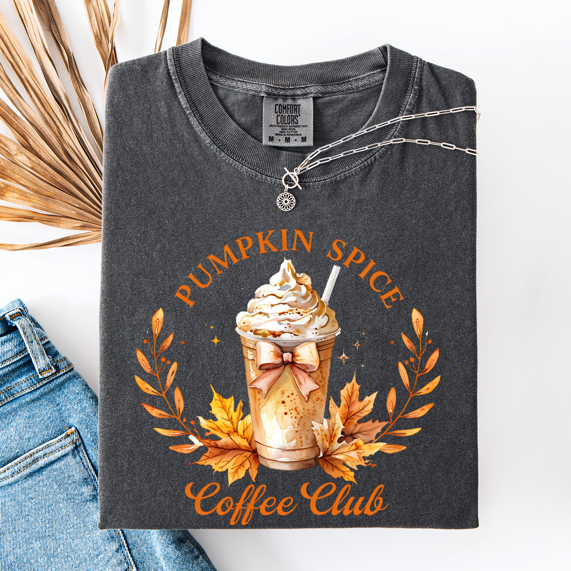 Pumpkin Spice Coffee Club Autumnal Coffeehouse Vibes Cozy Fall Scene Comfort Colors Tee