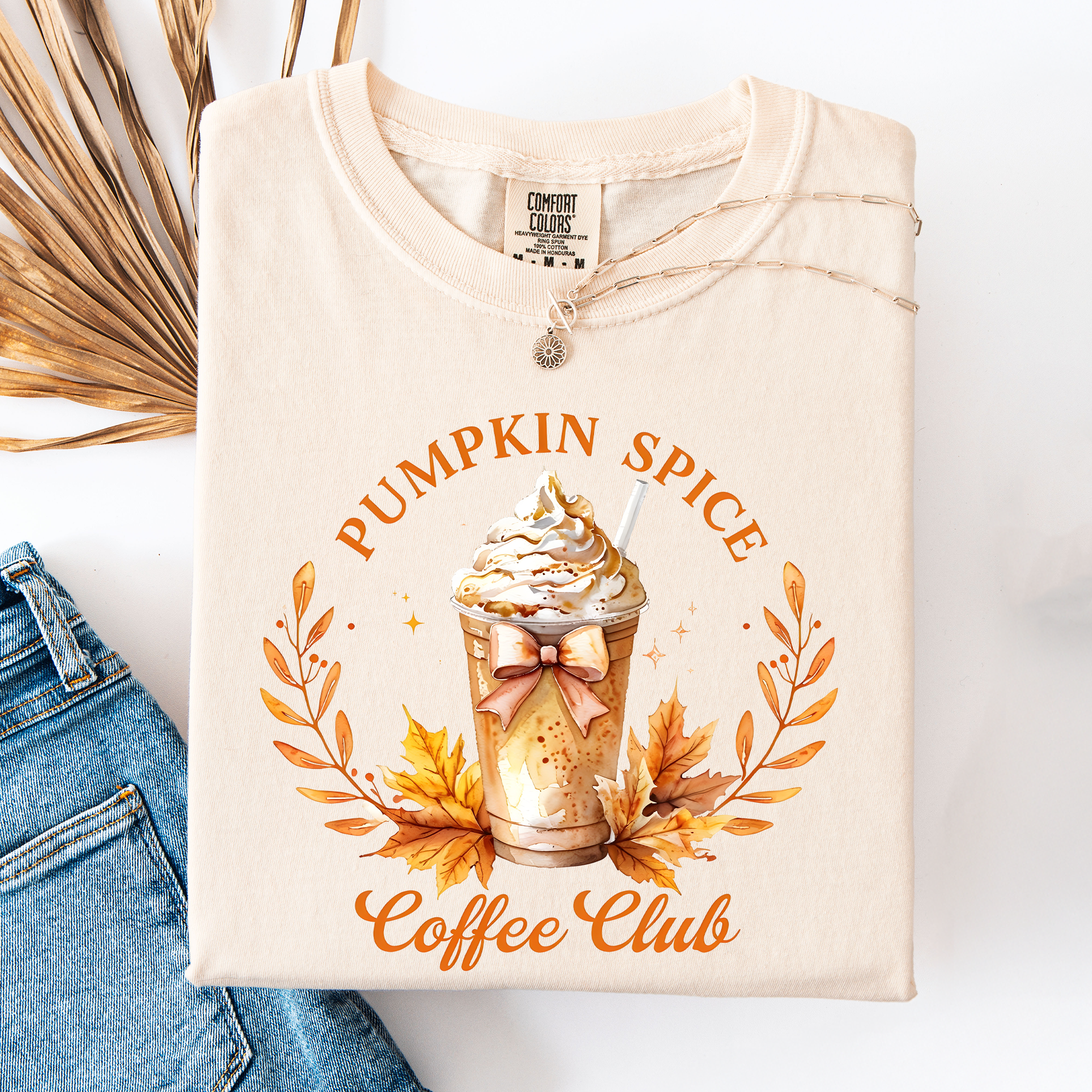 Pumpkin Spice Coffee Club Autumnal Coffeehouse Vibes Cozy Fall Scene Comfort Colors Tee