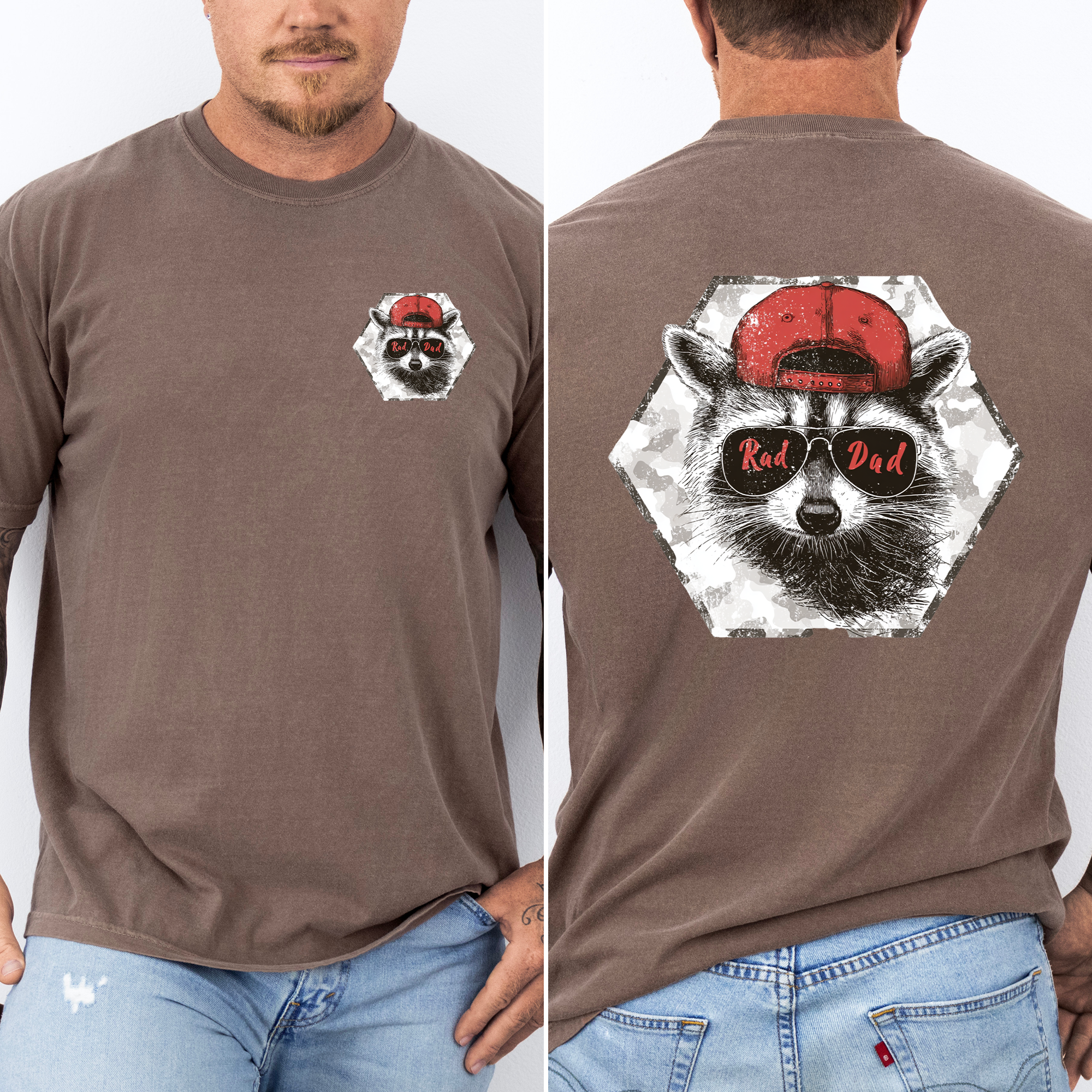 Rad Dad Raccoon Camouflage Artwork For Fathers And Guys Who Rock Everyday Dad Style Comfort Colors Tee