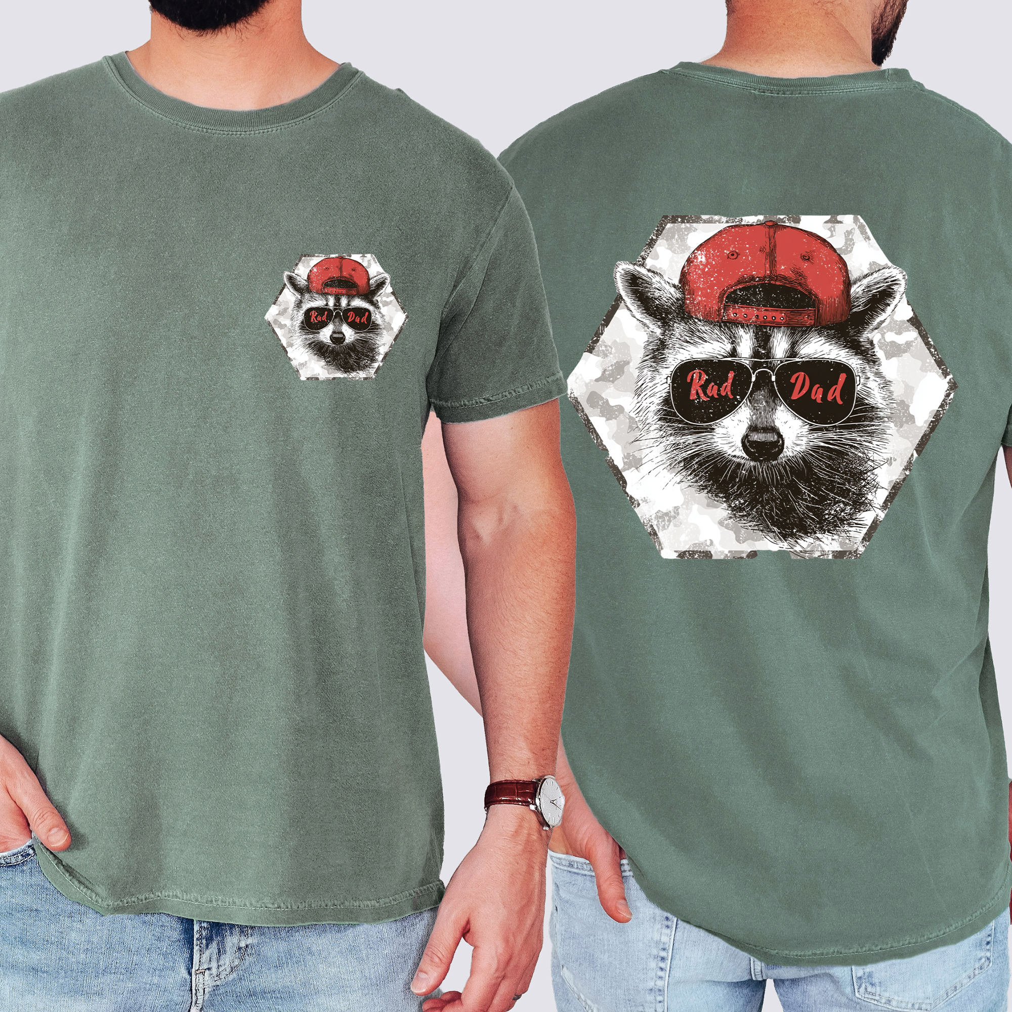 Rad Dad Raccoon Camouflage Artwork For Fathers And Guys Who Rock Everyday Dad Style Comfort Colors Tee