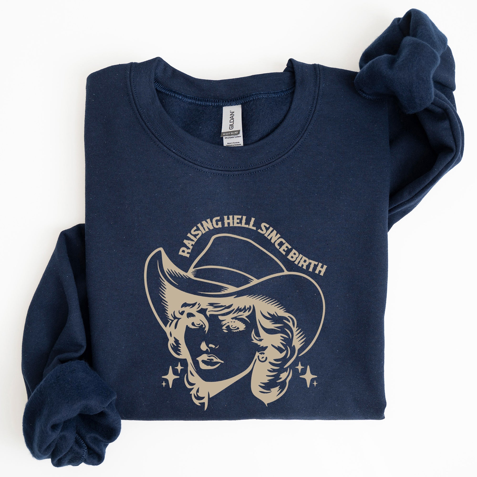 Raising Hell Since Birth Cowgirl Sassy Western Rebel Statement Sweatshirt For Bold Souls