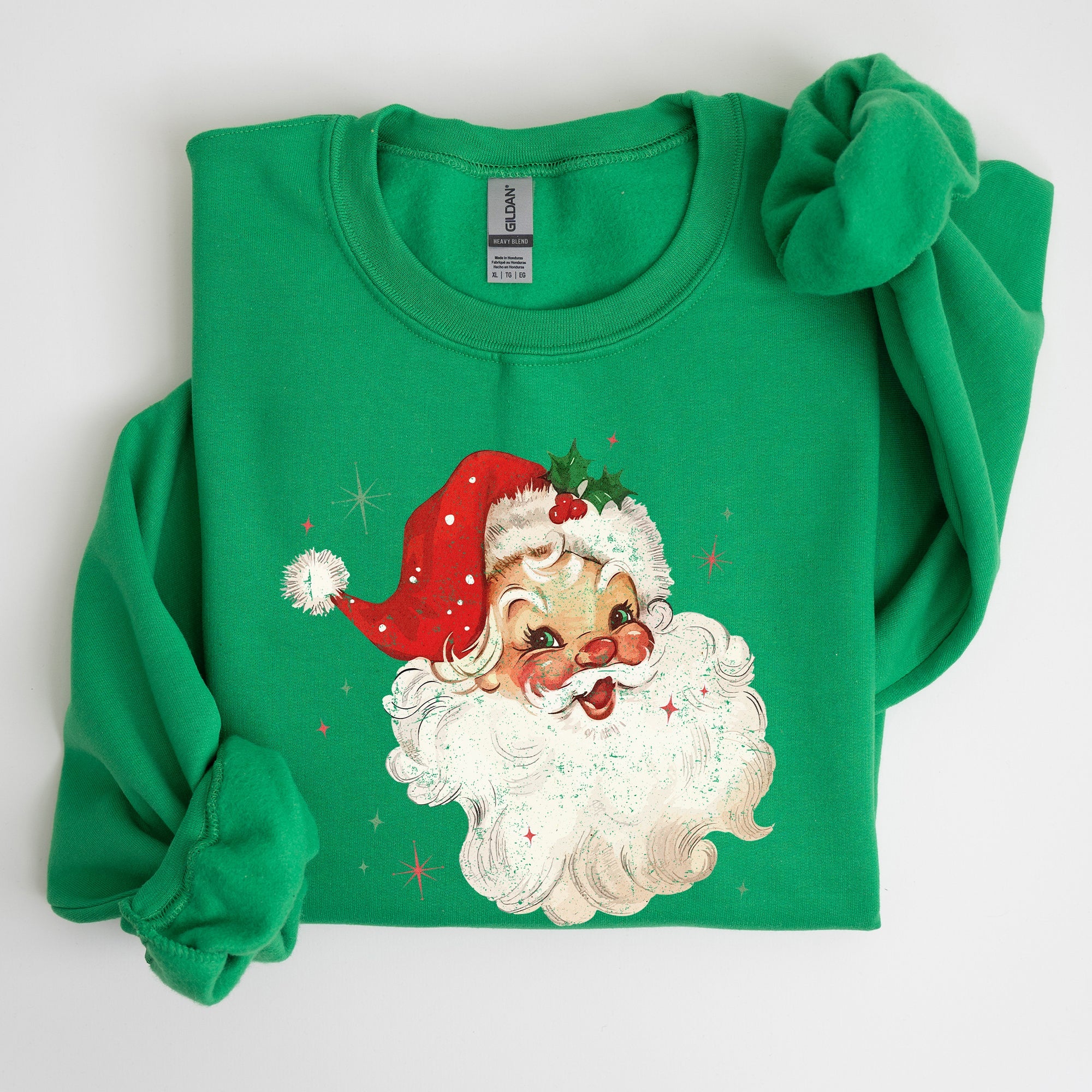 Red Retro Santa Claus Christmas Vintage Classic Snow Xmas Seasonal Ornament Sweatshirt