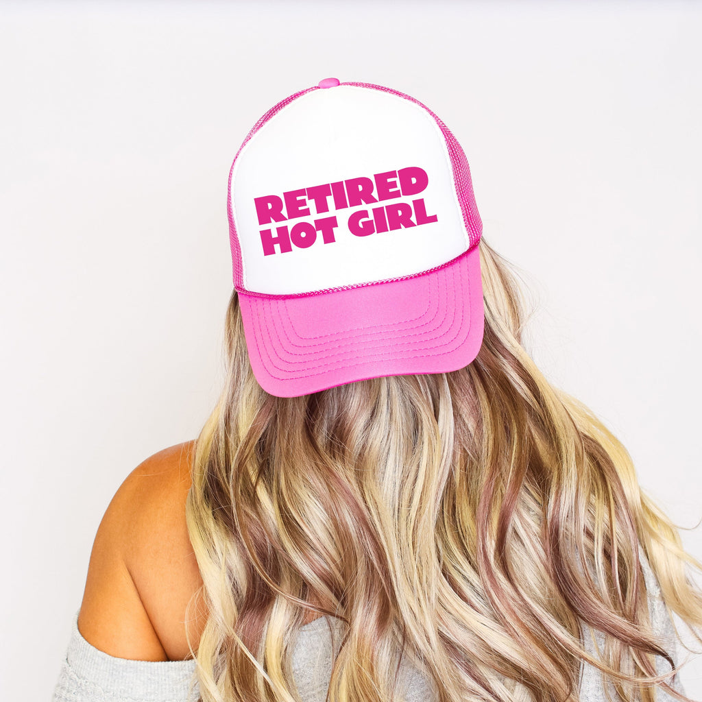 Retired Hot Girl Sassy Funny Bold Attitude Statement Graphic Inspired Trucker Hat