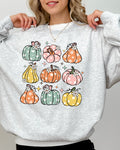 Cozy Retro Colorful Floral Pumpkins Halloween Jack-O-Lantern Fall Autumn Sweatshirt