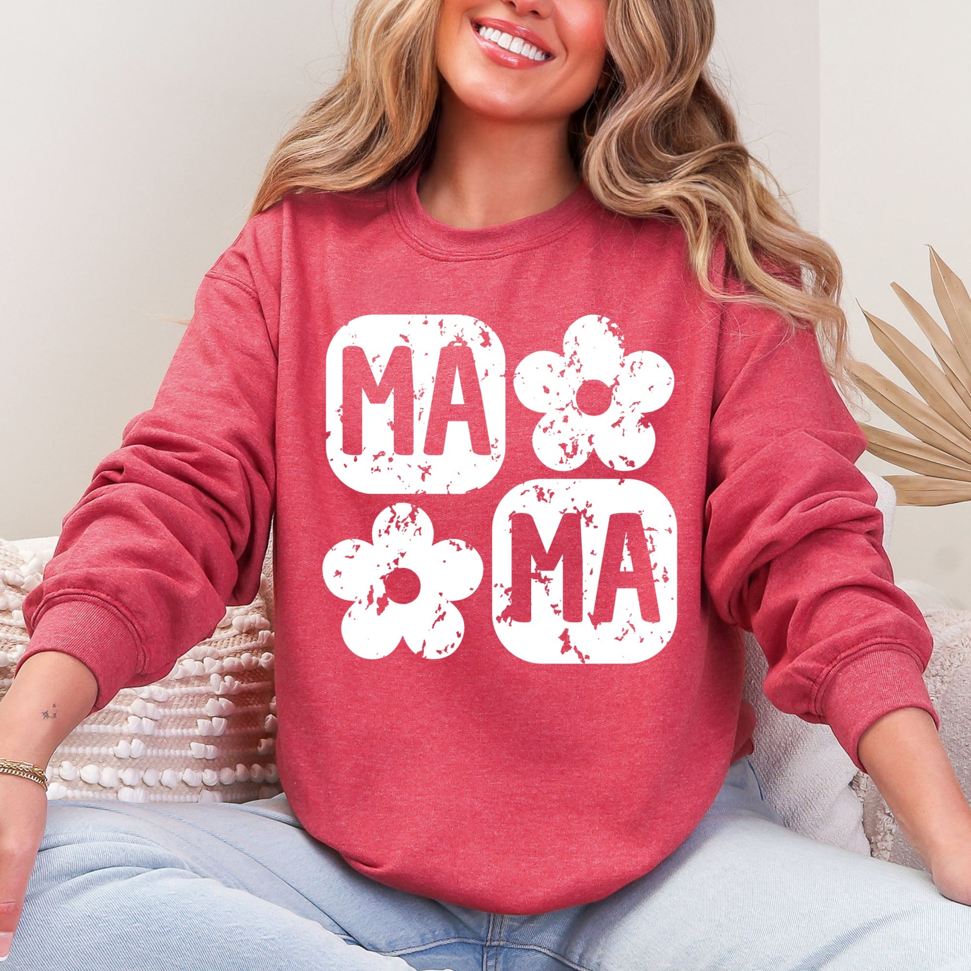Retro Floral Mama Vintage Mother's Day Charming Floral Pattern Celebration Sweatshirt