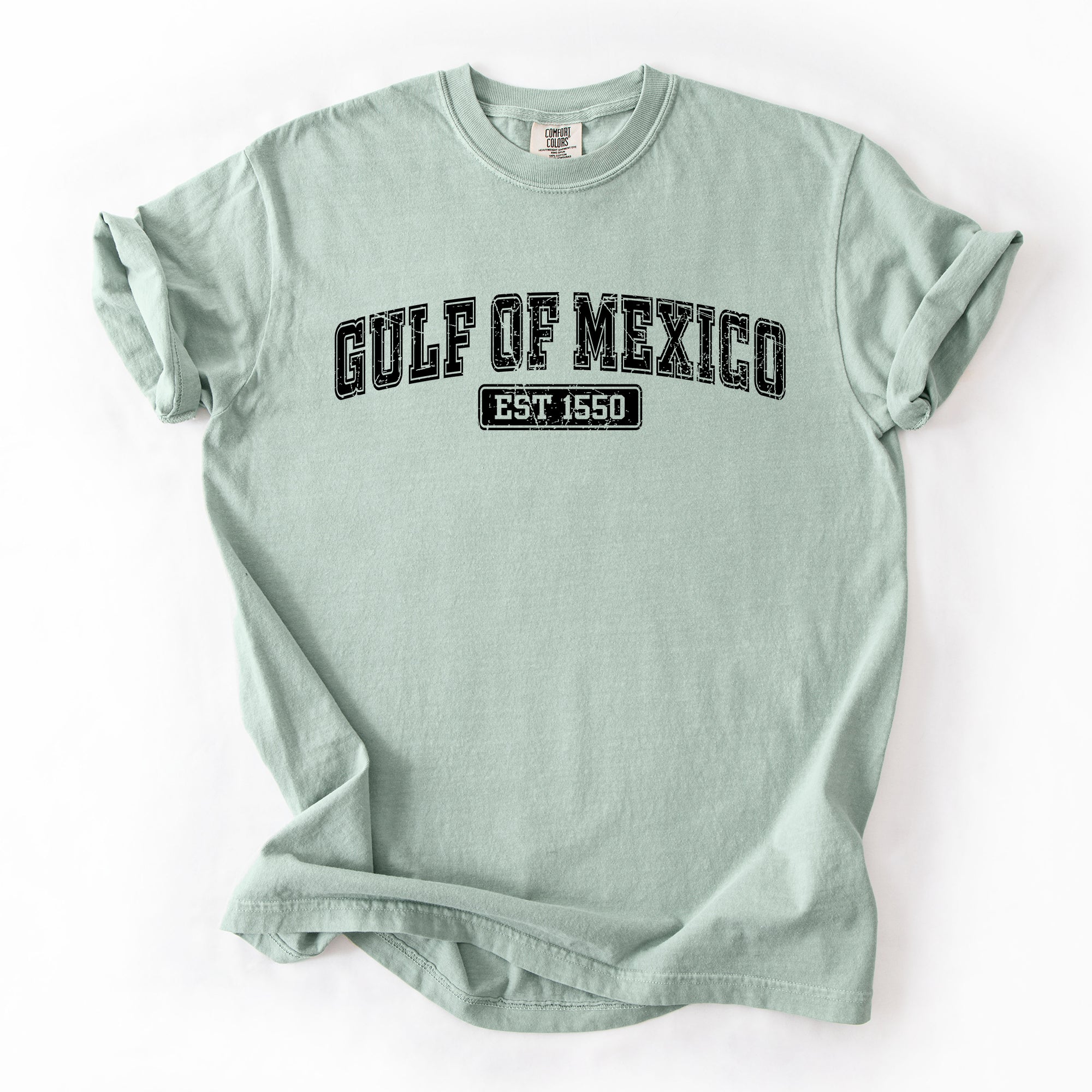 Retro Gulf Of Mexico Varsity Vintage Established 1550 Heritage Edition Premium Comfort Colors Tee