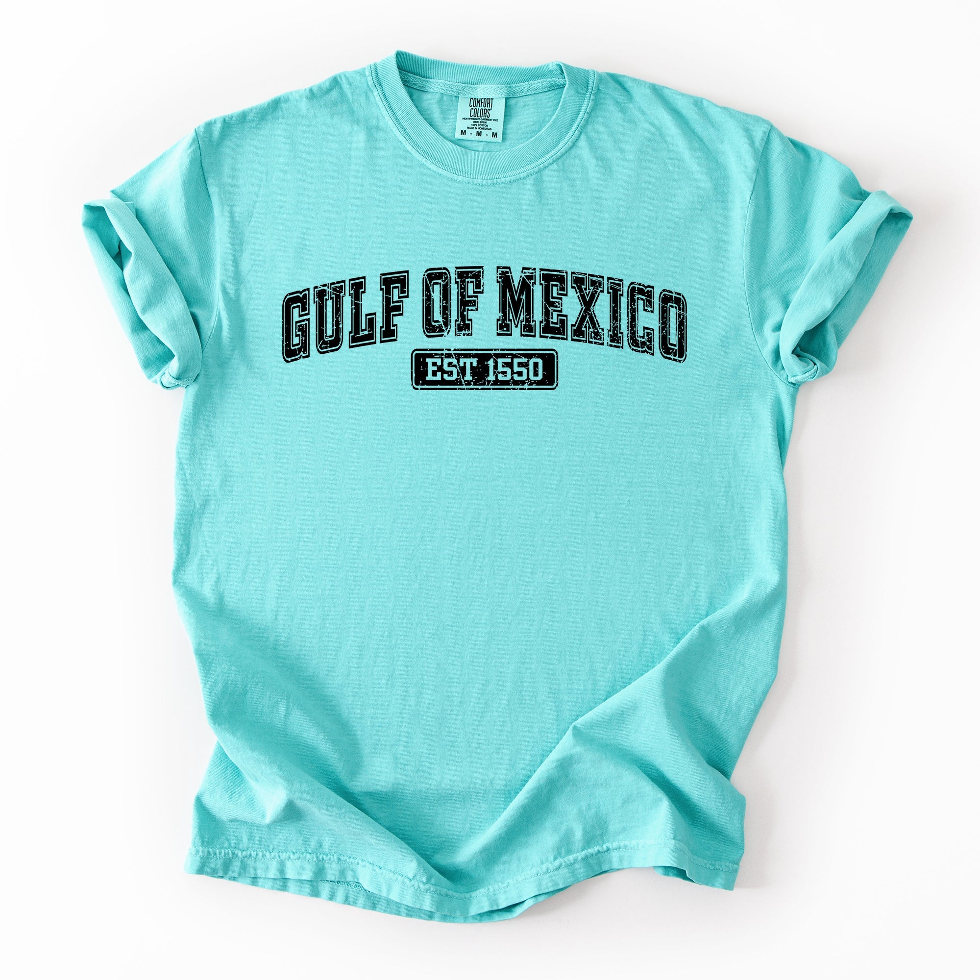 Retro Gulf Of Mexico Varsity Vintage Established 1550 Heritage Edition Premium Comfort Colors Tee