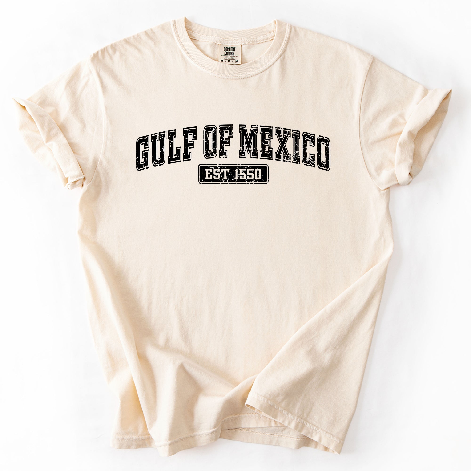 Retro Gulf Of Mexico Varsity Vintage Established 1550 Heritage Edition Premium Comfort Colors Tee