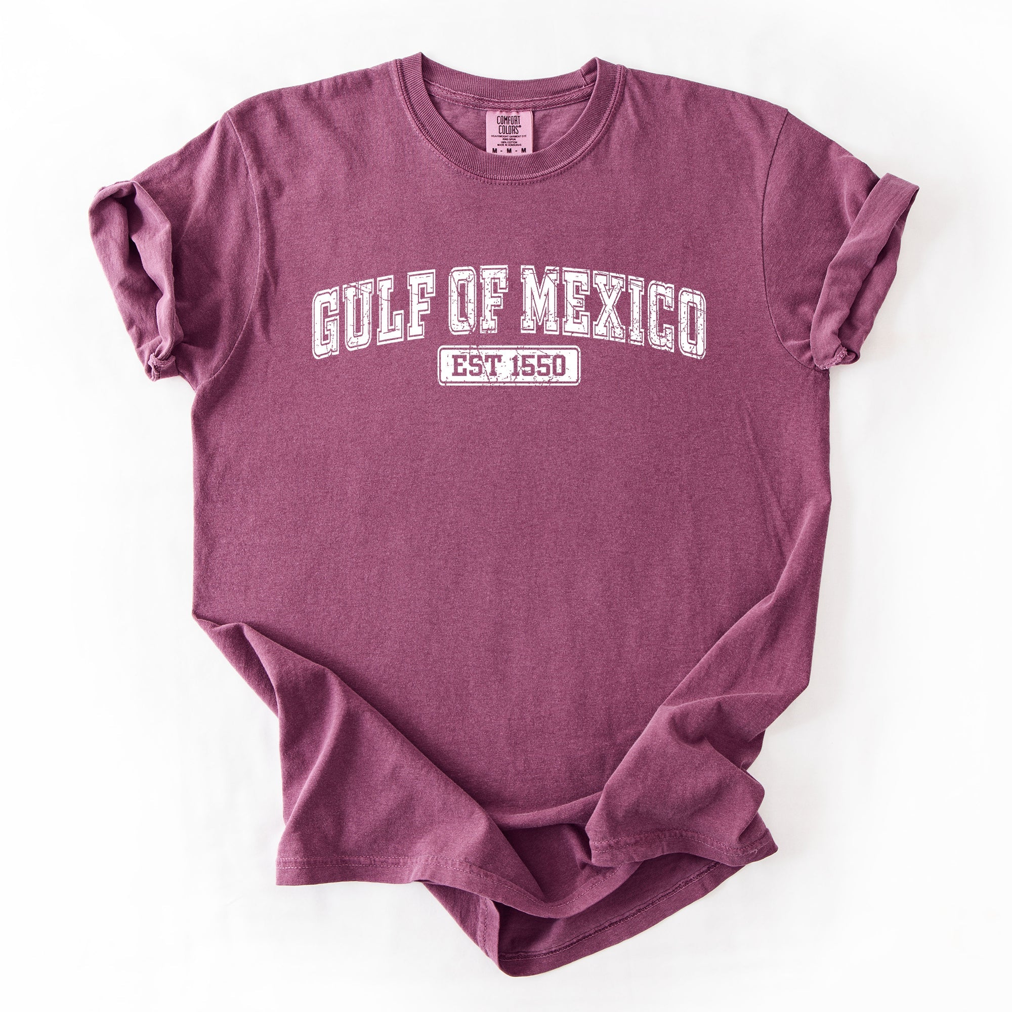 Retro Gulf Of Mexico Varsity Vintage Established 1550 Heritage Edition Premium Comfort Colors Tee