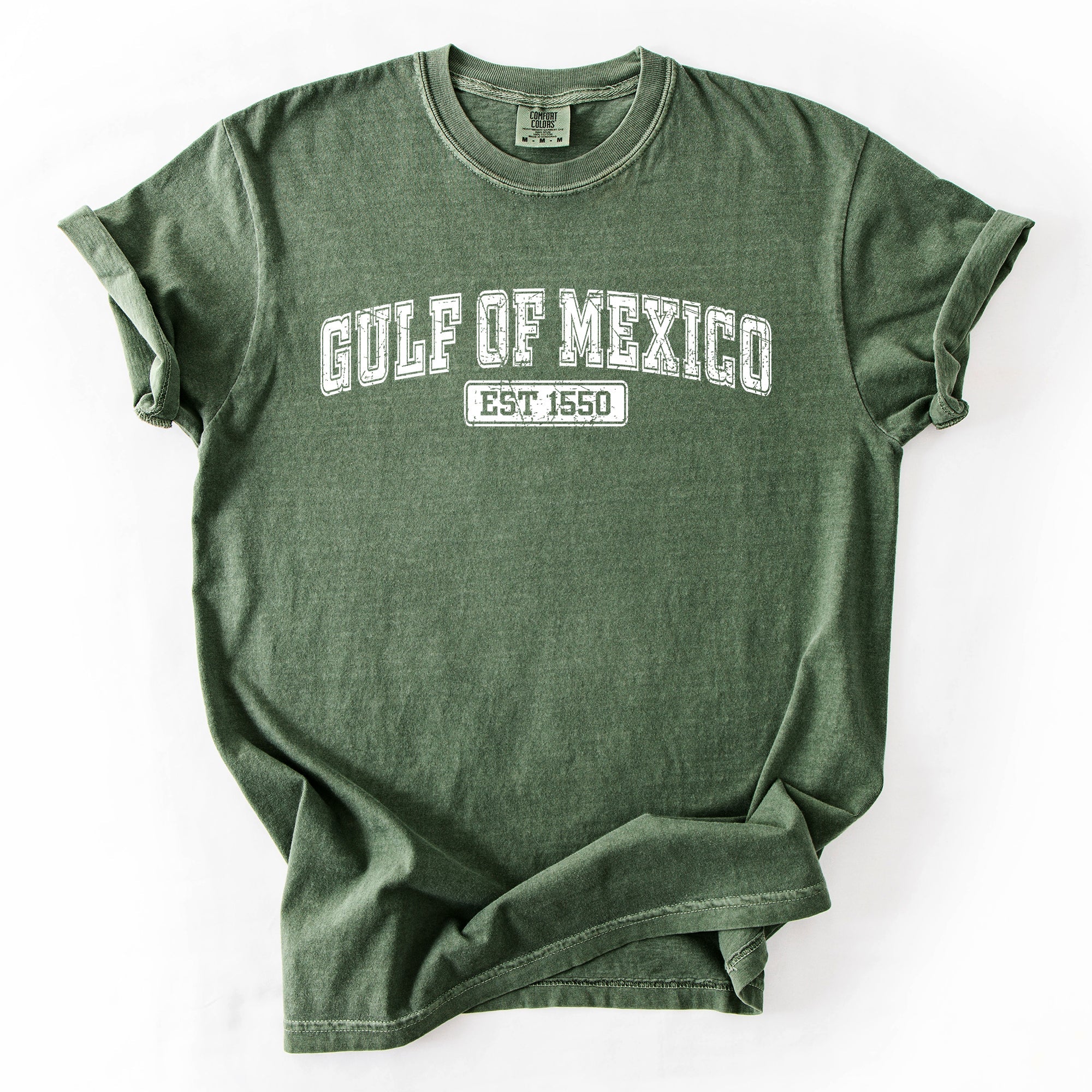 Retro Gulf Of Mexico Varsity Vintage Established 1550 Heritage Edition Premium Comfort Colors Tee