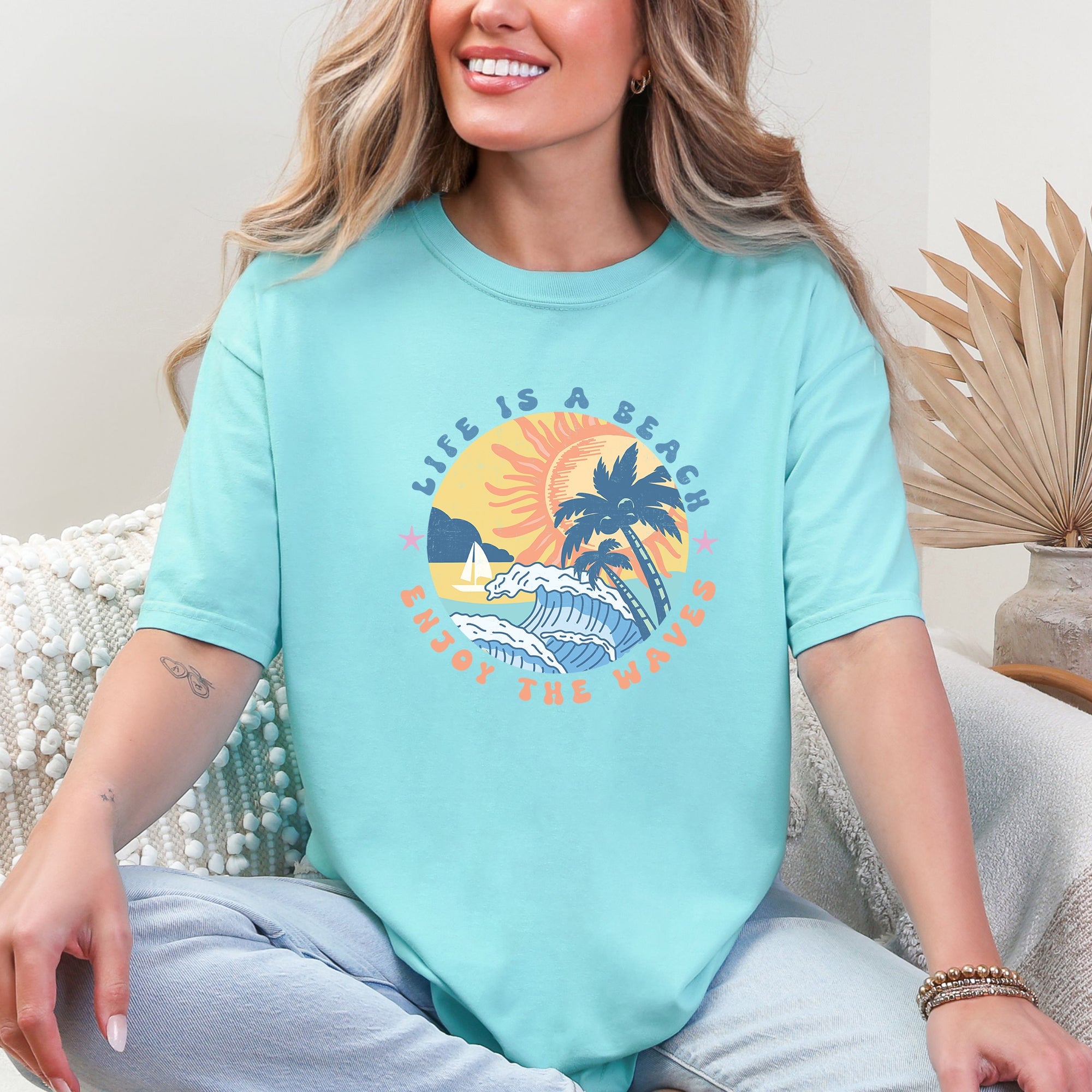 Retro Life Is A Beach, Enjoy The Waves, Summer Edition Of Endless Summer Vacation Comfort Colors Tee