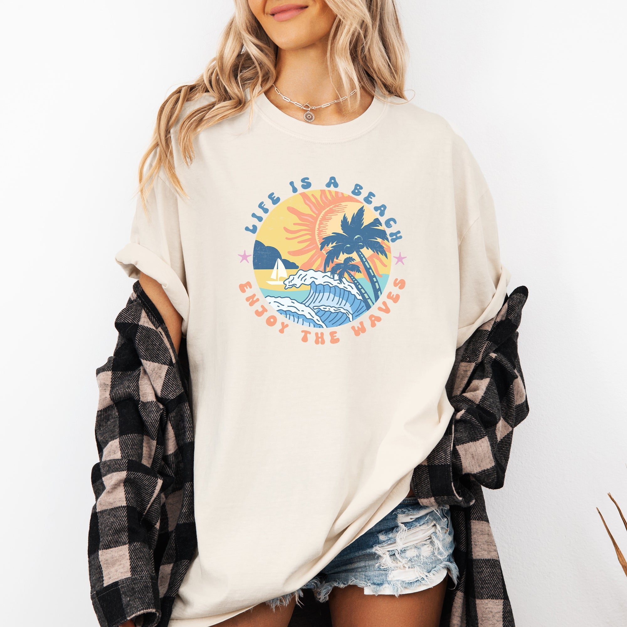 Retro Life Is A Beach, Enjoy The Waves, Summer Edition Of Endless Summer Vacation Comfort Colors Tee