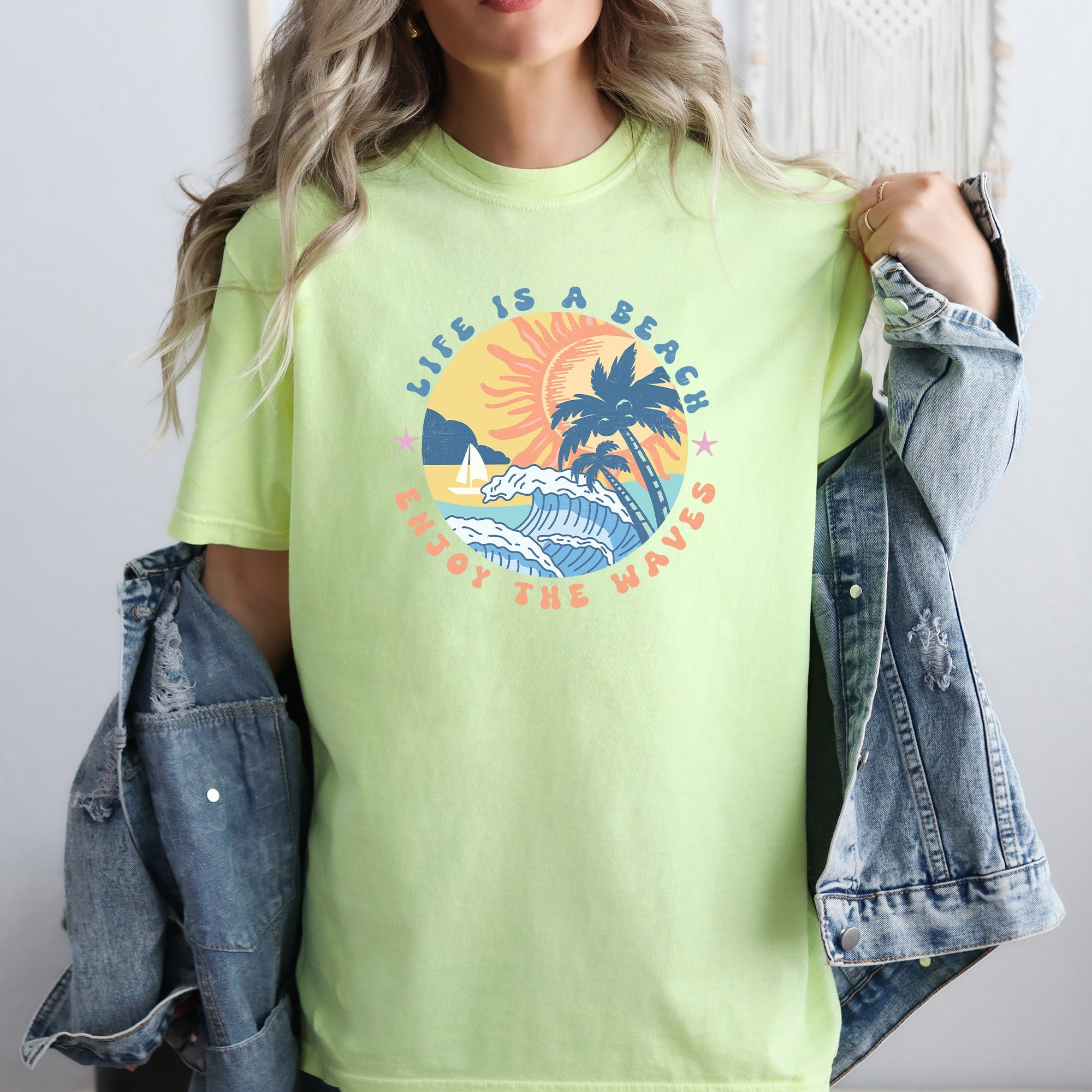 Retro Life Is A Beach, Enjoy The Waves, Summer Edition Of Endless Summer Vacation Comfort Colors Tee