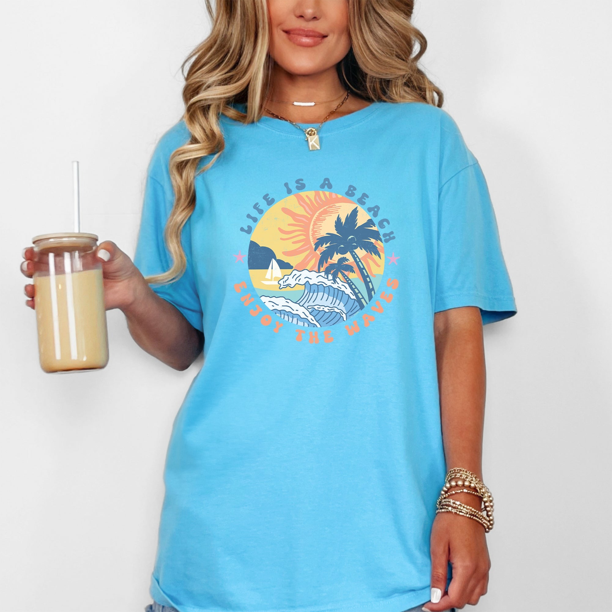 Retro Life Is A Beach, Enjoy The Waves, Summer Edition Of Endless Summer Vacation Comfort Colors Tee