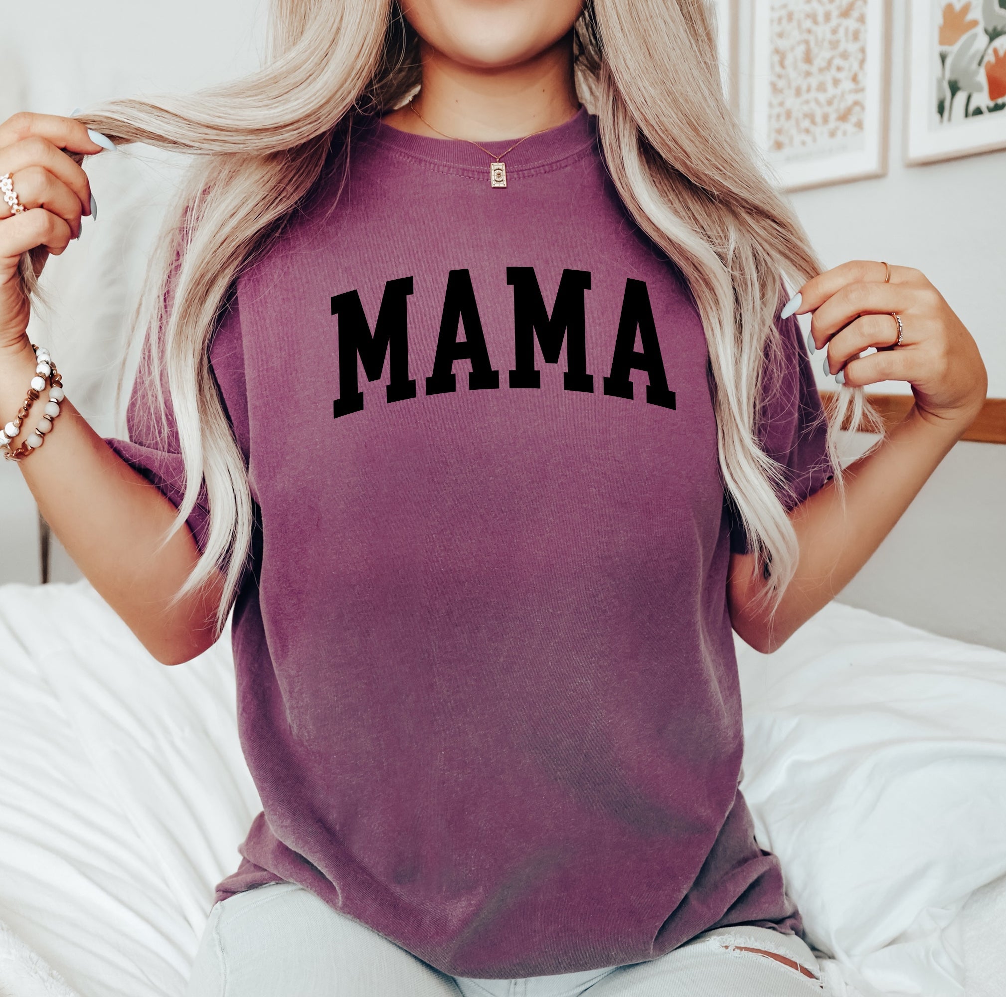 Retro Mama Vintage Lettering Motherhood Minimalist Mother's Day Edition Comfort Colors Tee