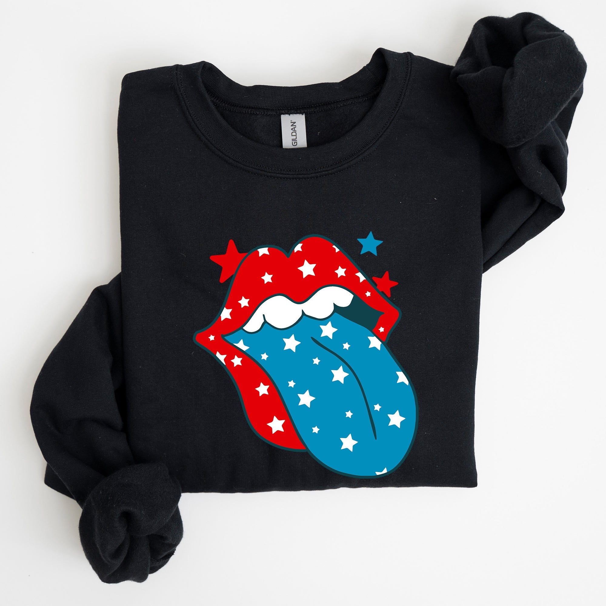 Retro Party In The USA Tongue Fourth Of July Independence Day Celebration Graphic Sweatshirt