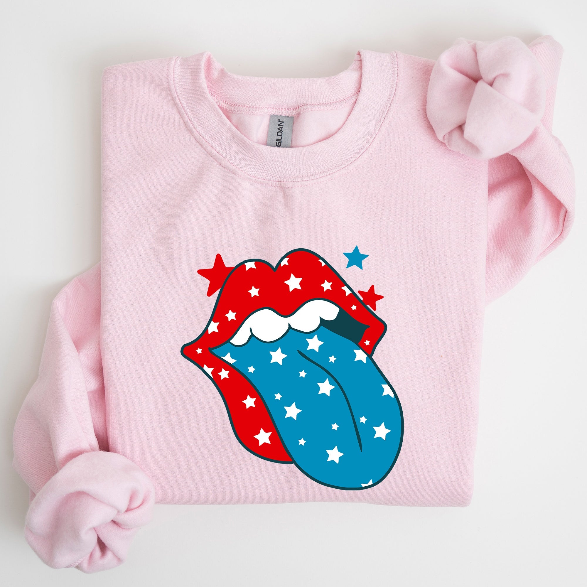 Retro Party In The USA Tongue Fourth Of July Independence Day Celebration Graphic Sweatshirt