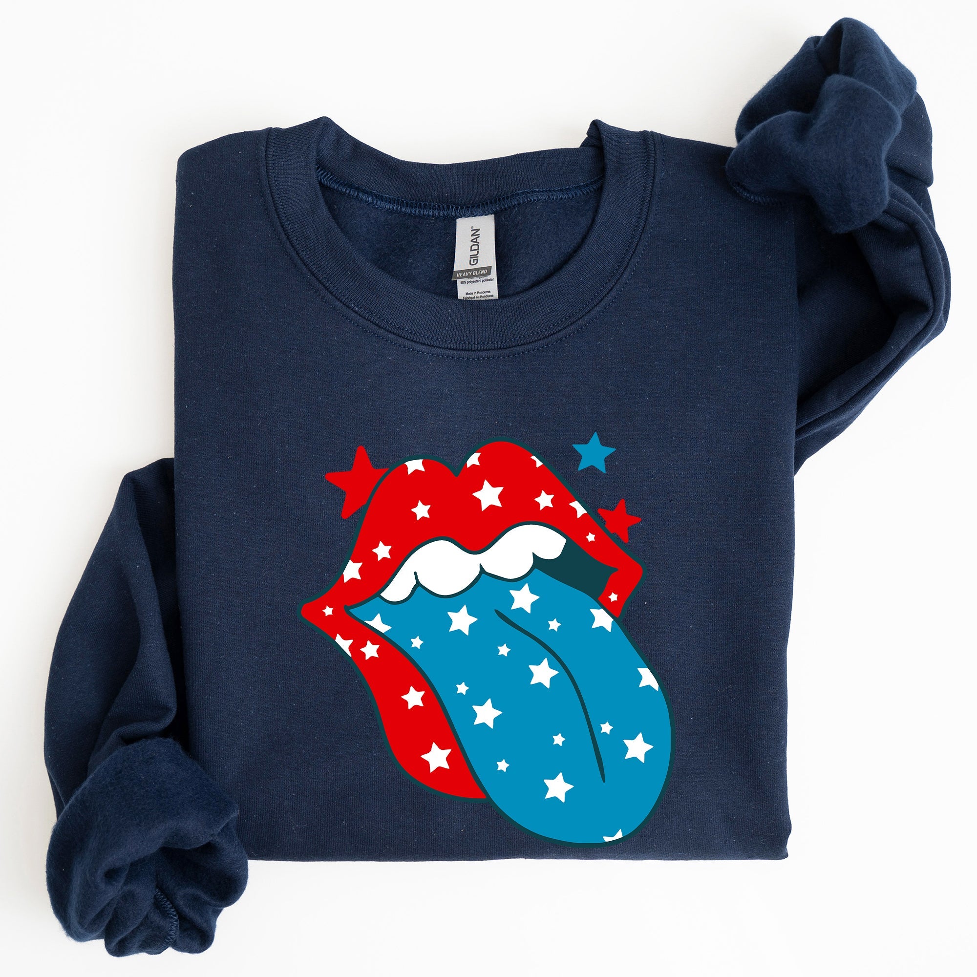 Retro Party In The USA Tongue Fourth Of July Independence Day Celebration Graphic Sweatshirt