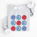 Retro Patriotic Smiley Flag America Peace Vintage Emblem Print USA Patriotism Design Sweatshirt