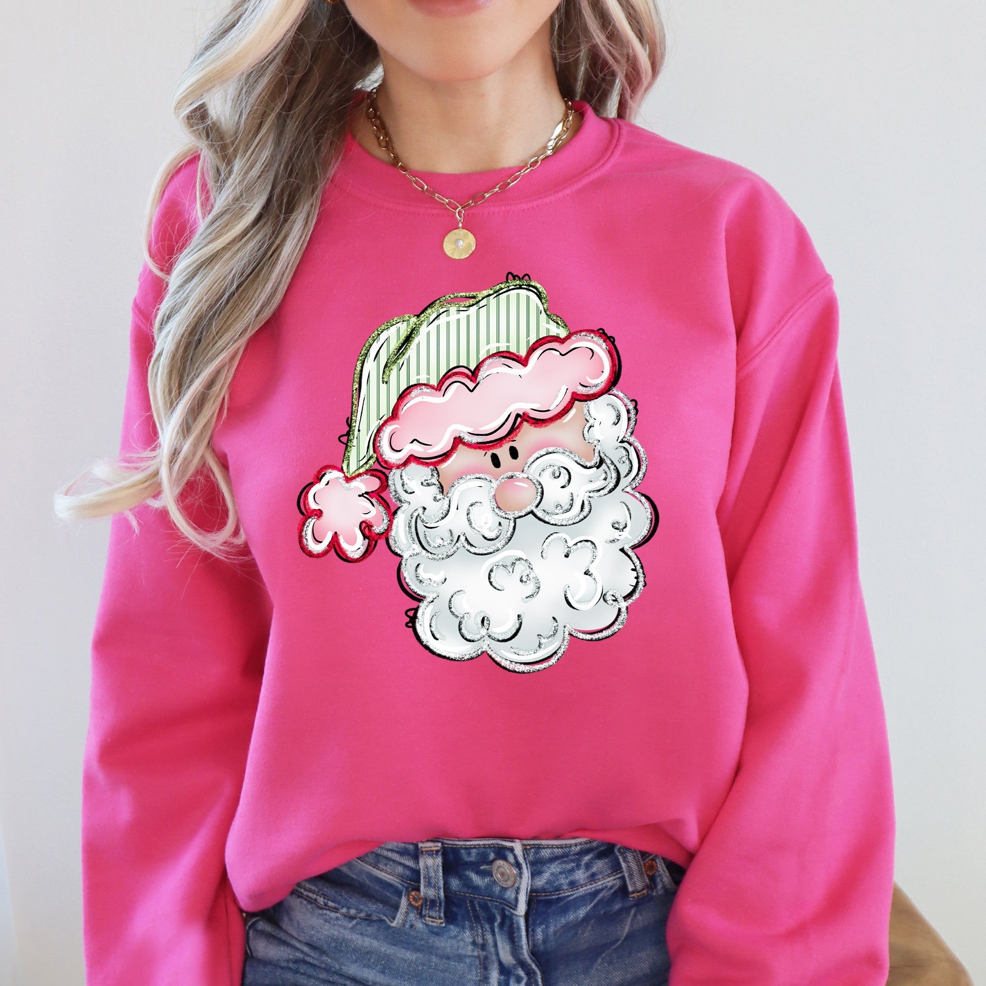 Retro Santa Christmas Stripes Nostalgic Holiday Print With Classic Vintage Charm Edition Sweatshirt