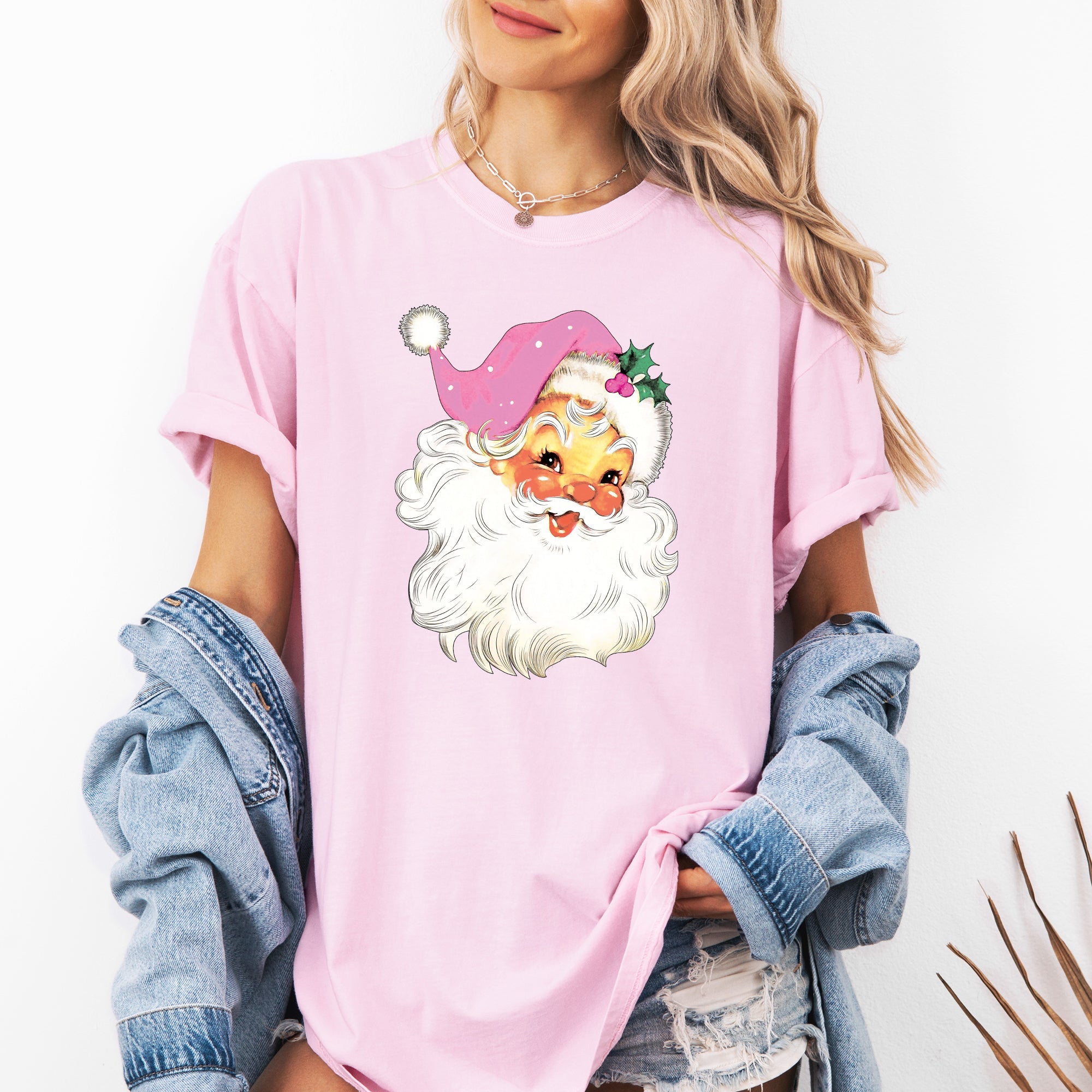 Retro Santa Classic Twinkle Xmas Winter Holiday Vintage Christmas Cheer Comfort Colors Tee