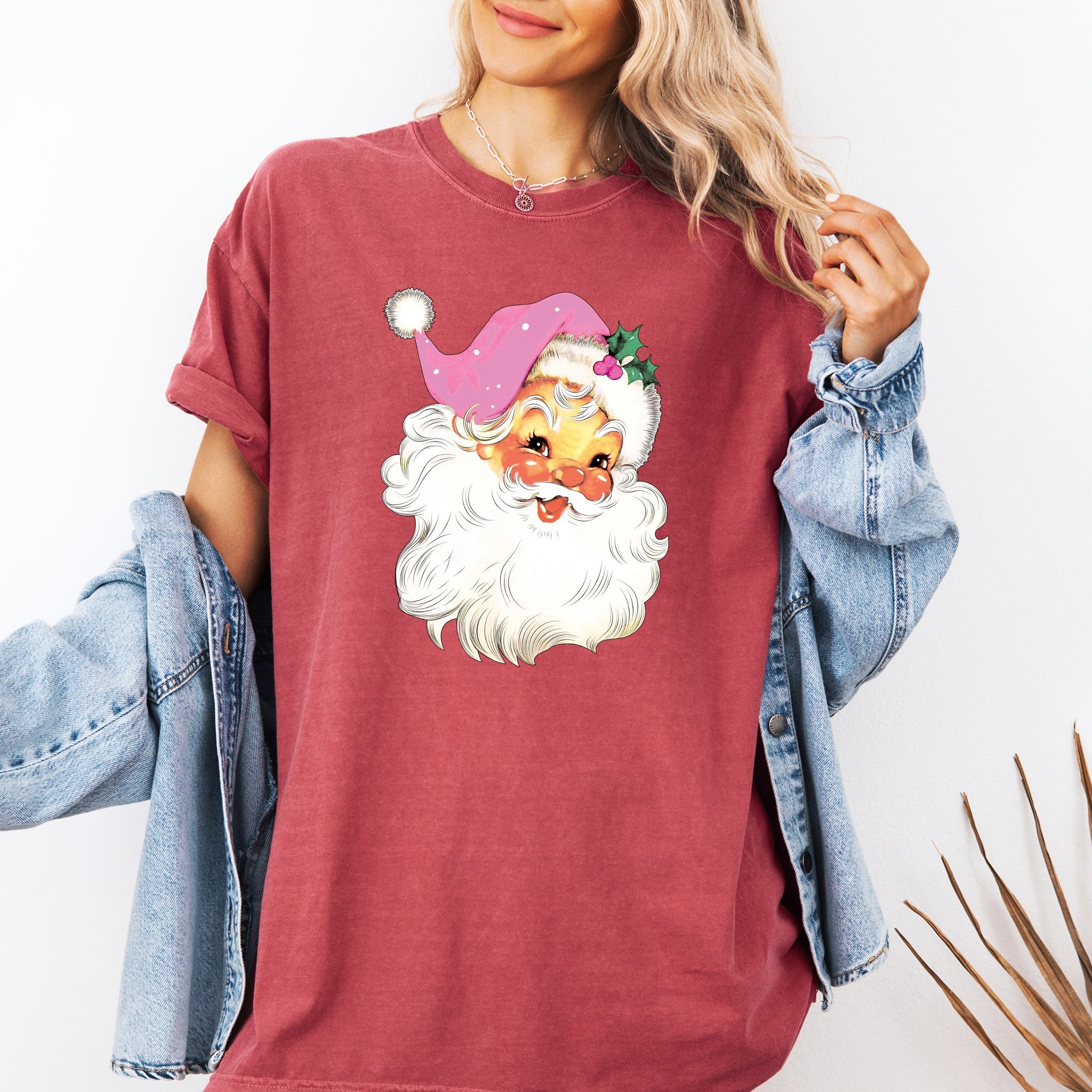 Retro Santa Classic Twinkle Xmas Winter Holiday Vintage Christmas Cheer Comfort Colors Tee