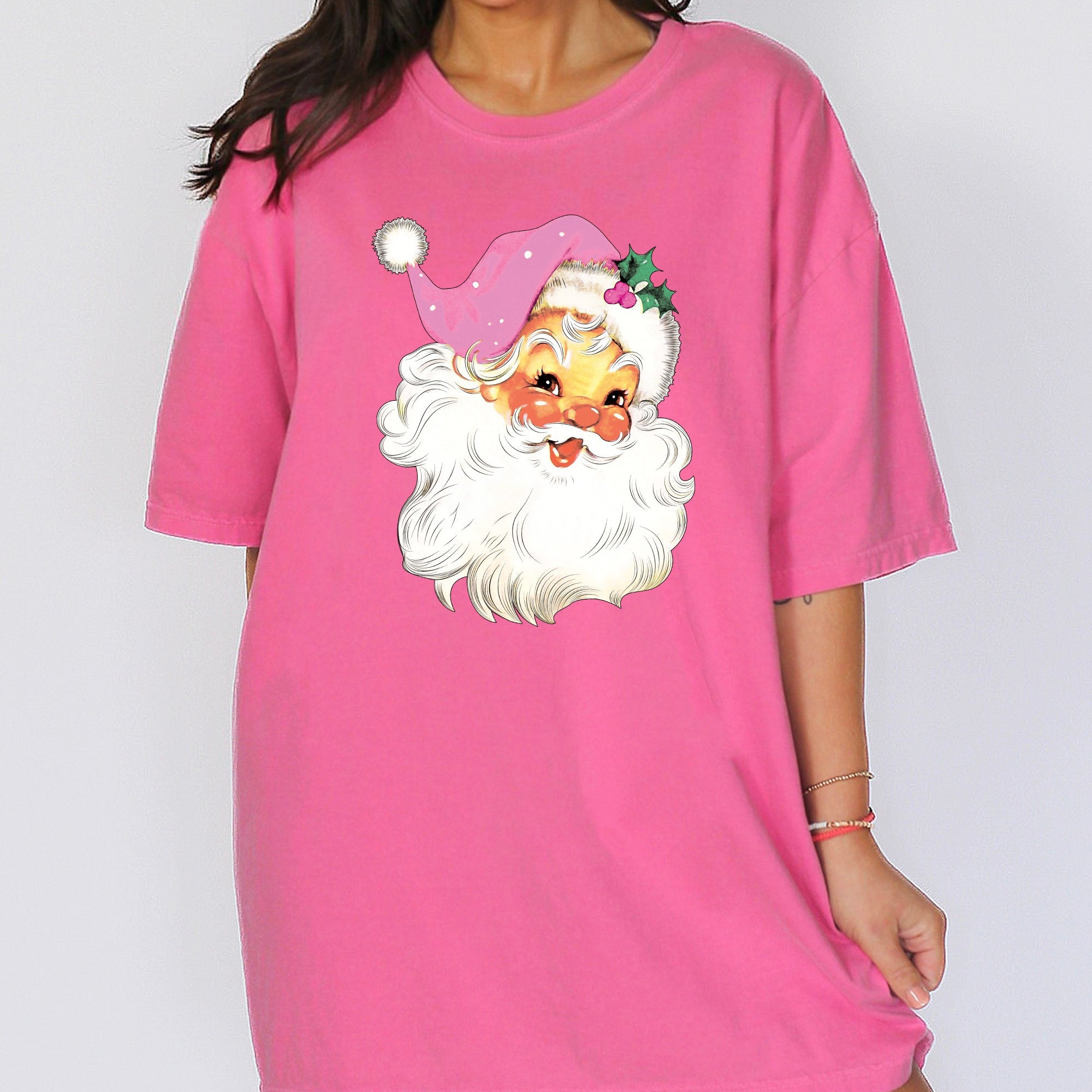 Retro Santa Classic Twinkle Xmas Winter Holiday Vintage Christmas Cheer Comfort Colors Tee