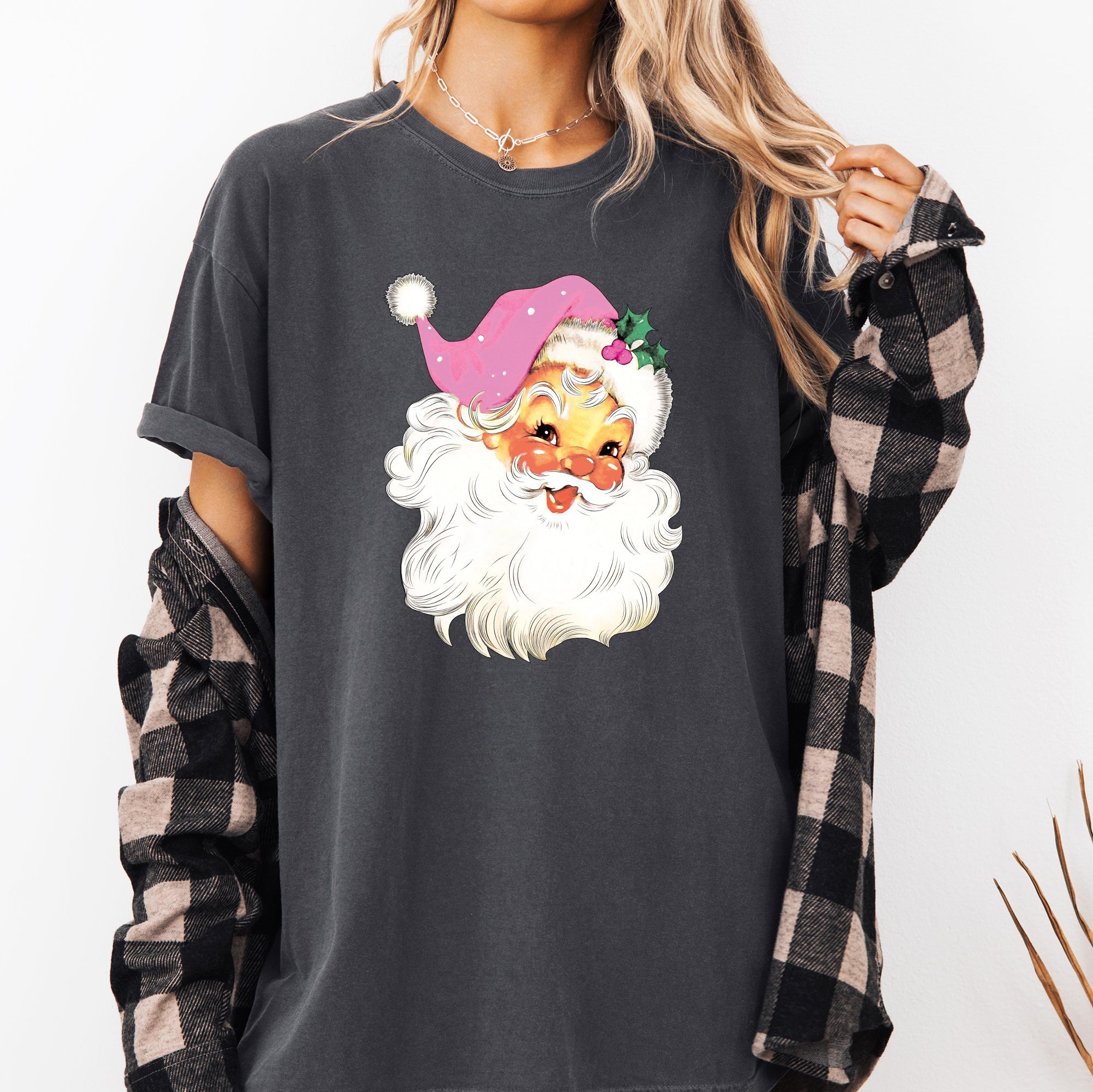 Retro Santa Classic Twinkle Xmas Winter Holiday Vintage Christmas Cheer Comfort Colors Tee