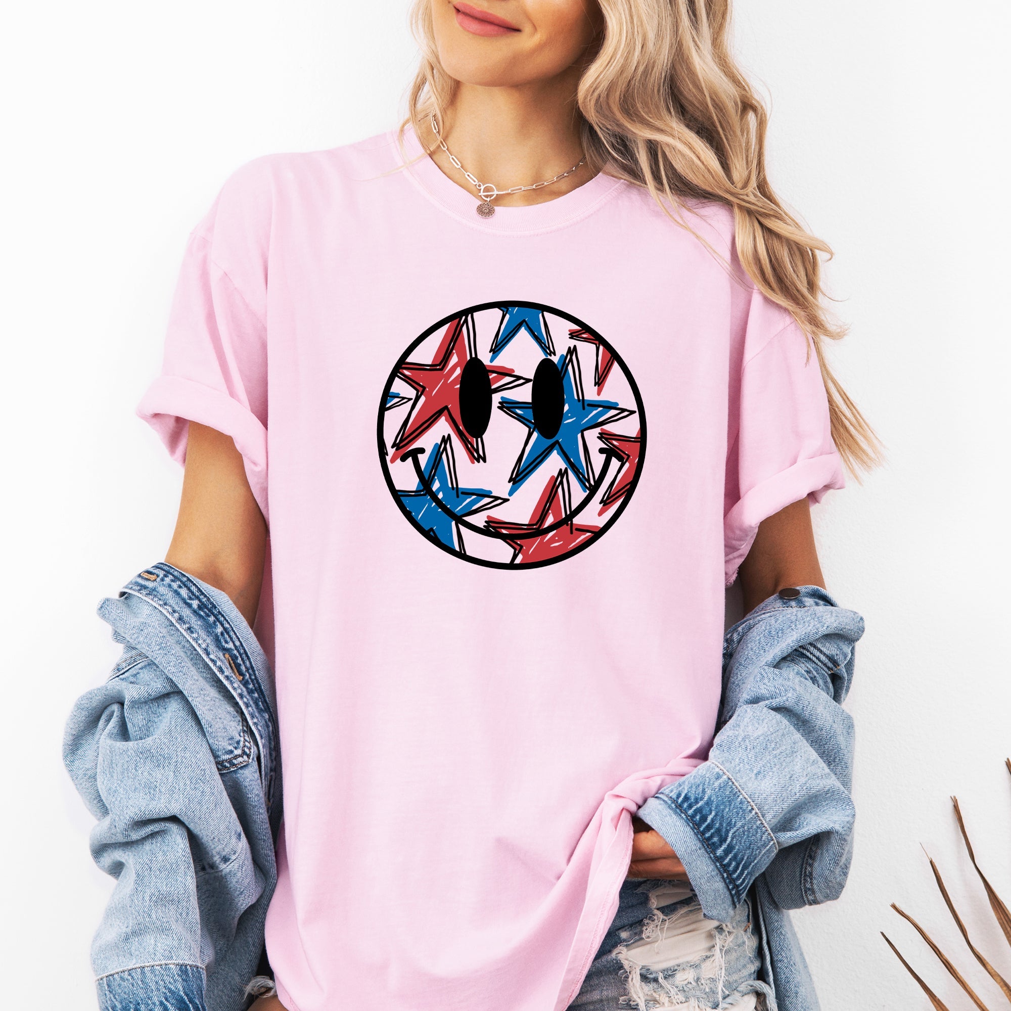 Retro Smiley Patriotic USA Fourth Of July Vintage Sunset Banner Design Edition Comfort Colors Tee