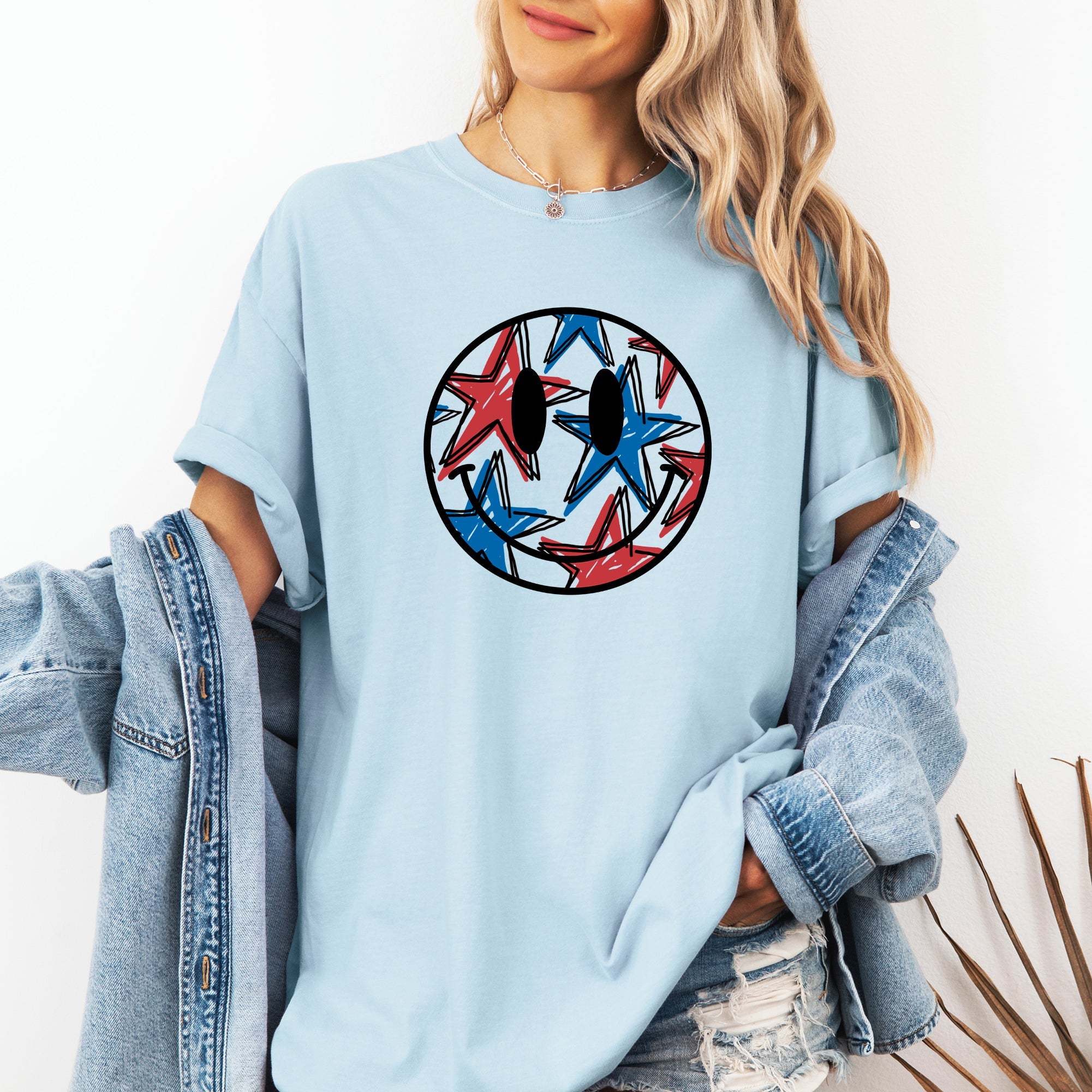 Retro Smiley Patriotic USA Fourth Of July Vintage Sunset Banner Design Edition Comfort Colors Tee