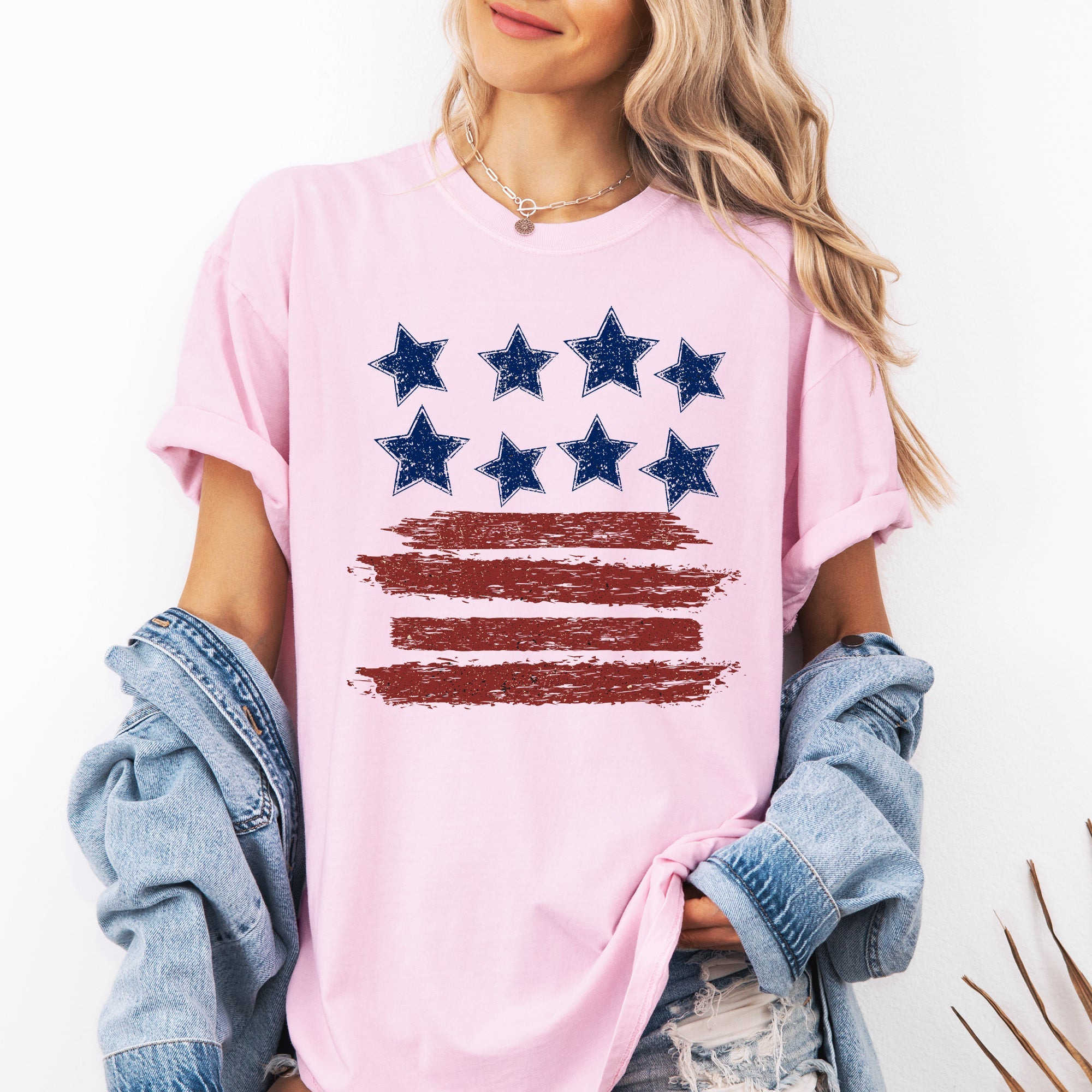 Retro Stars and Stripes Patriotic America Fourth of July Vintage Comfort Colors Tee