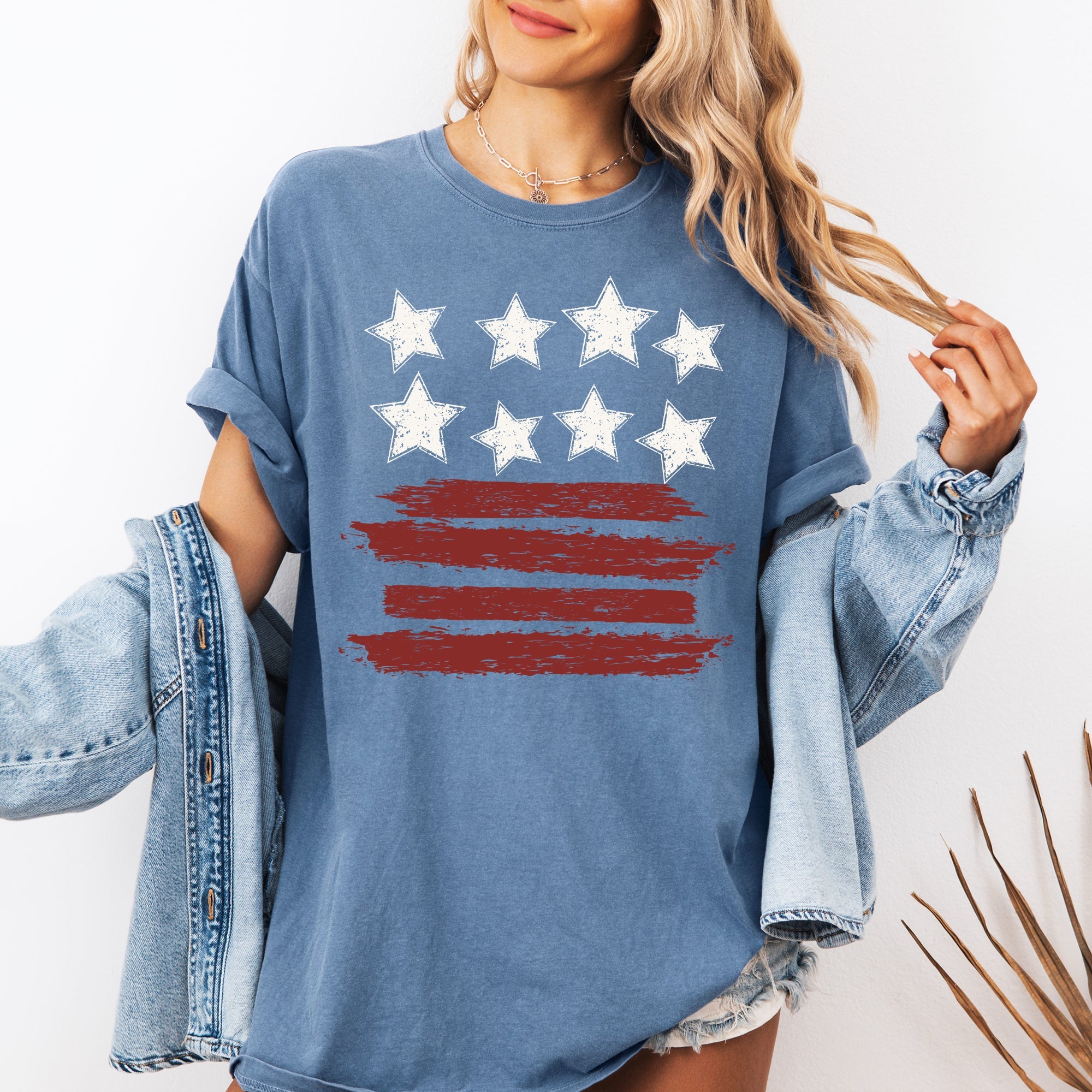 Retro Stars and Stripes Patriotic America Fourth of July Vintage Comfort Colors Tee