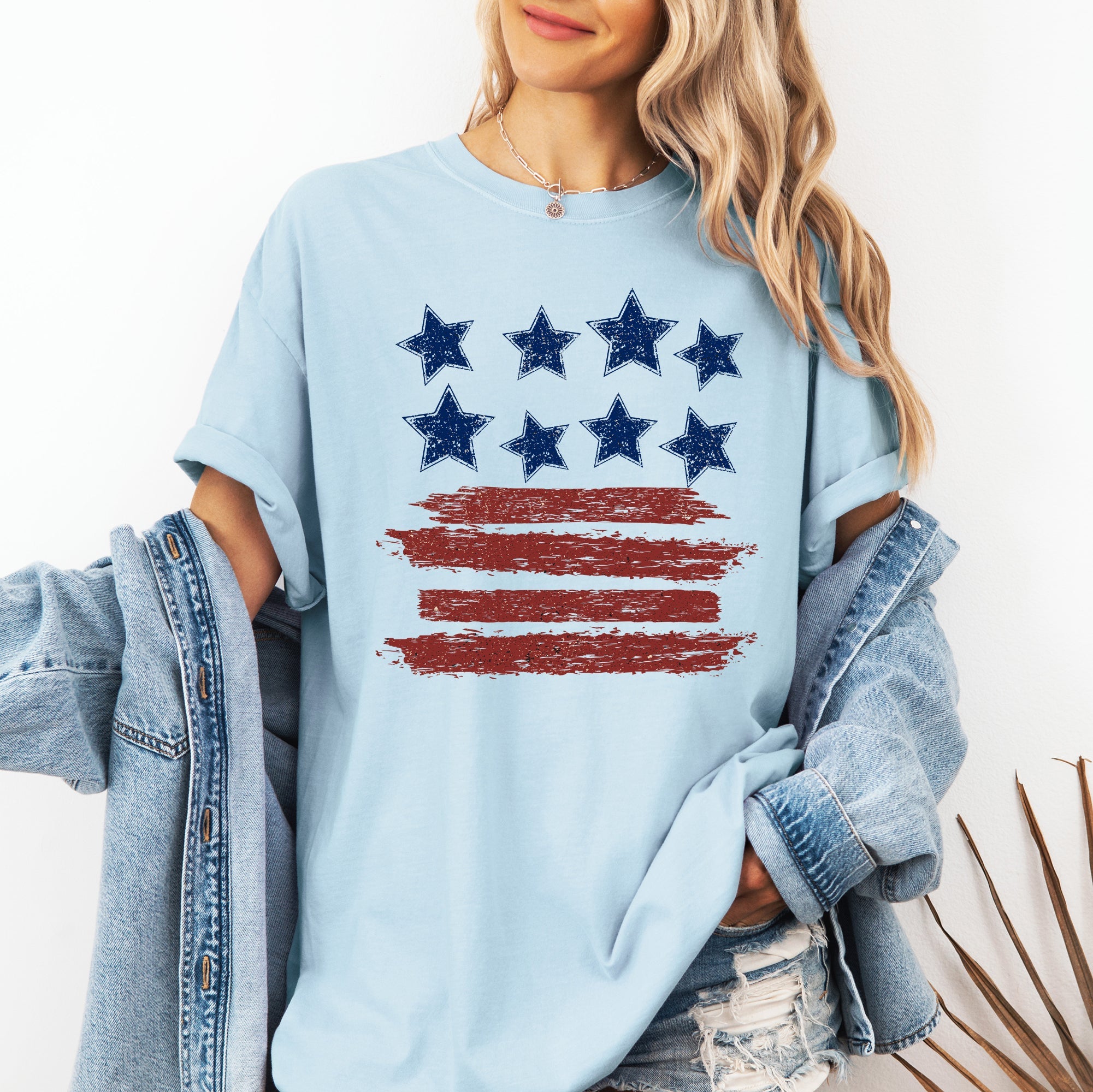 Retro Stars and Stripes Patriotic America Fourth of July Vintage Comfort Colors Tee