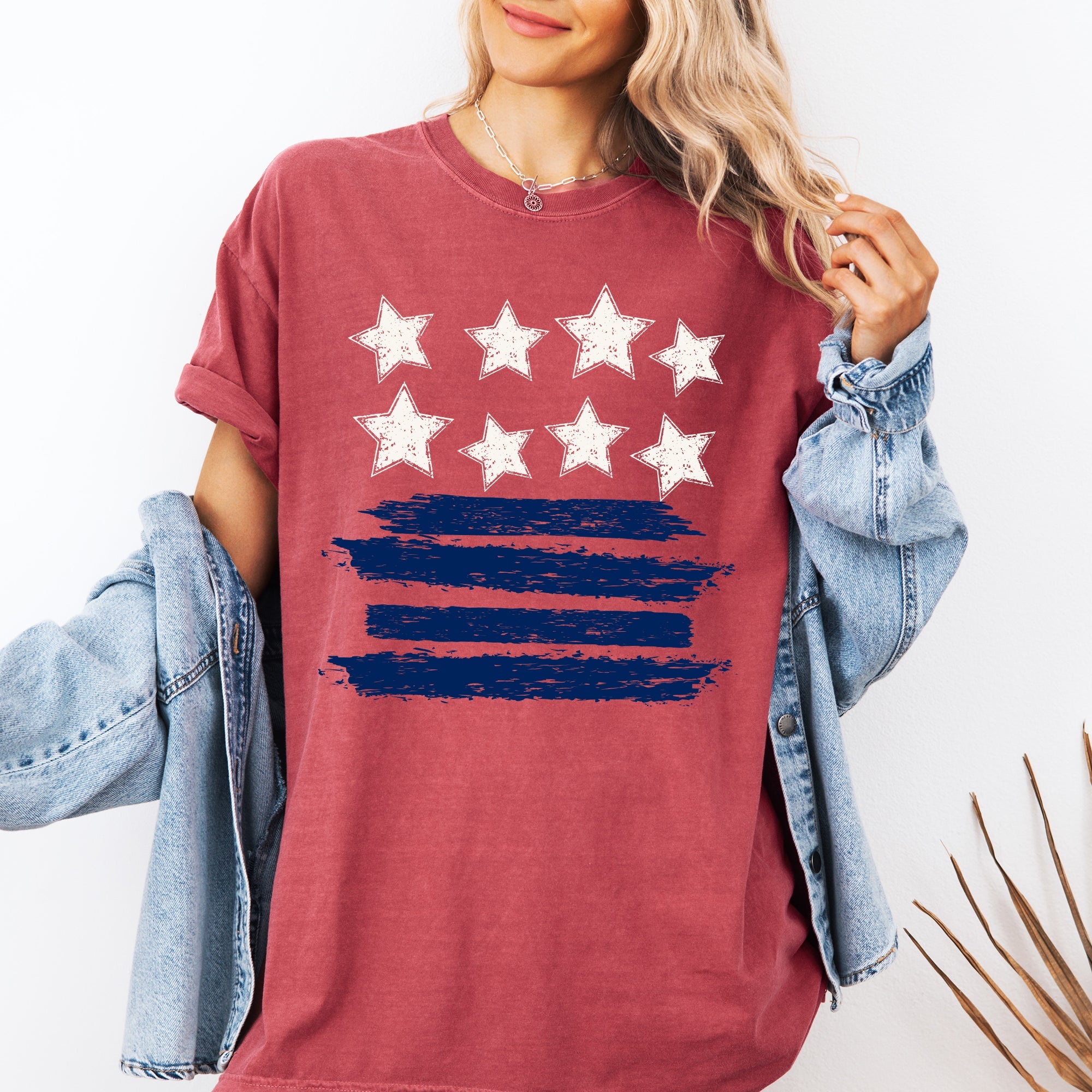 Retro Stars and Stripes Patriotic America Fourth of July Vintage Comfort Colors Tee