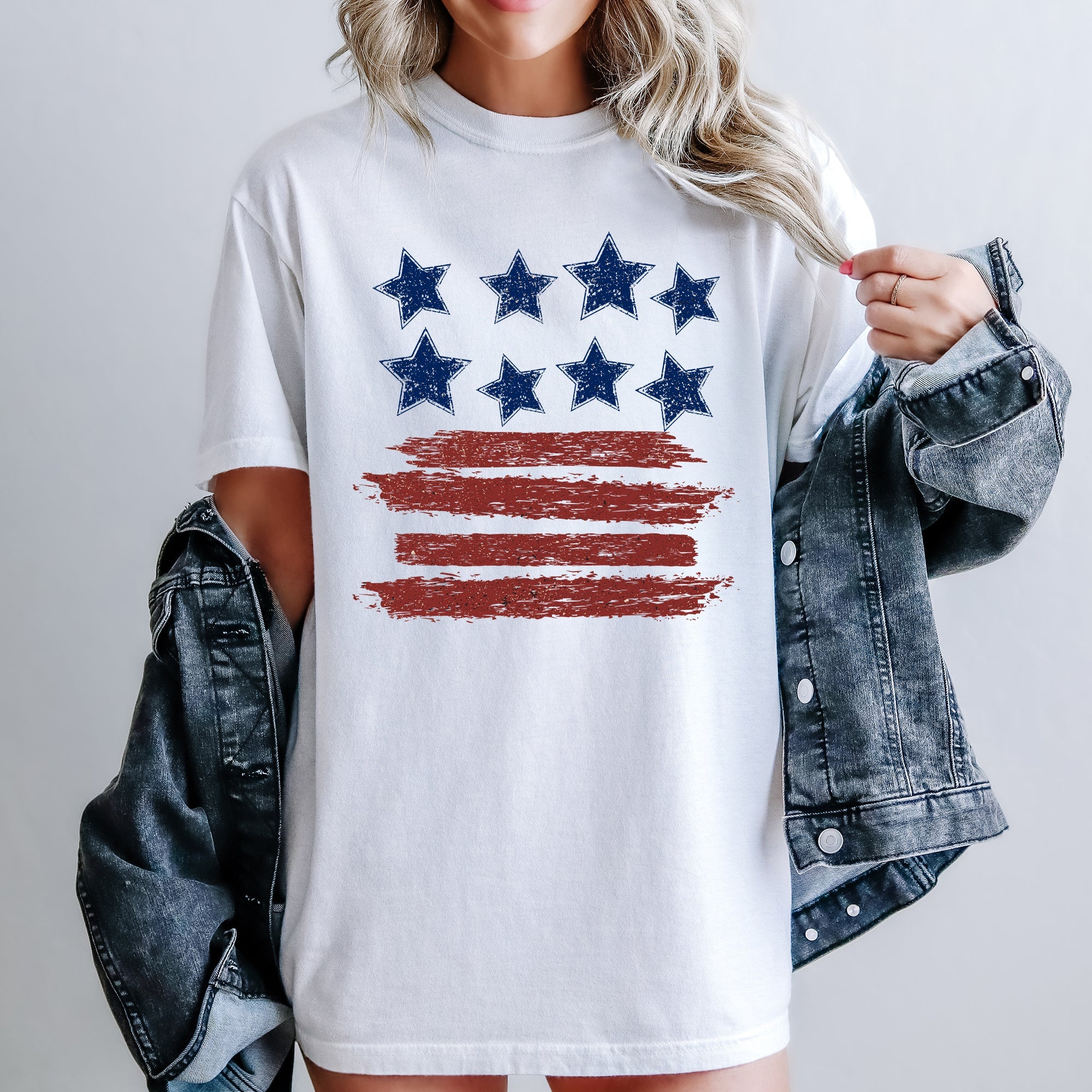 Retro Stars and Stripes Patriotic America Fourth of July Vintage Comfort Colors Tee