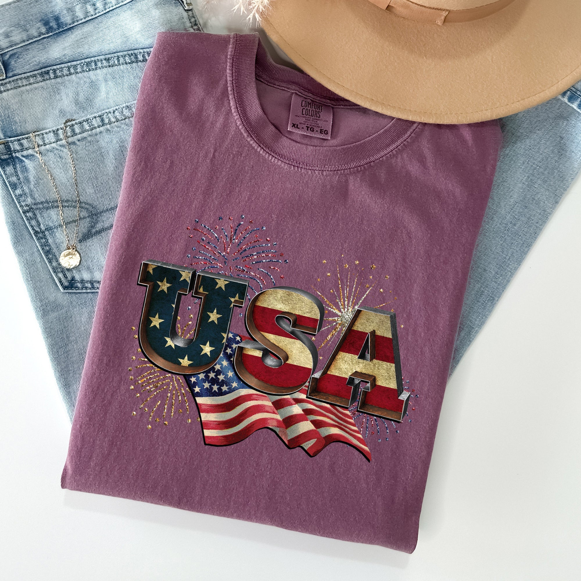 Retro USA Patriotic 4th of July Vintage Flag Edition Exclusive Graphic Comfort Colors Tee