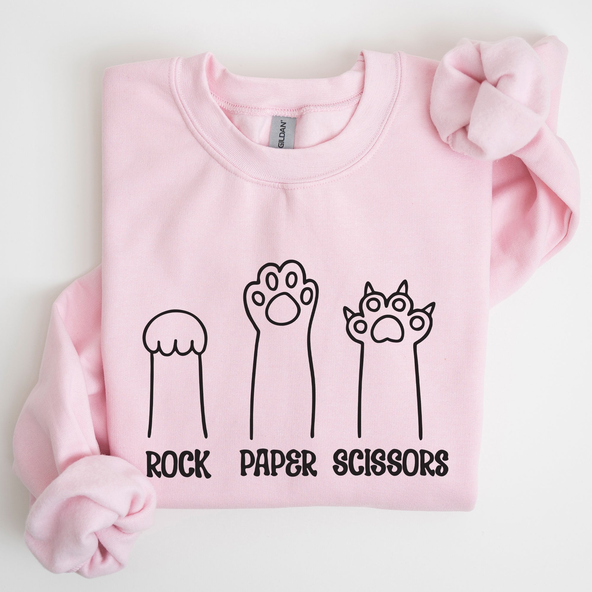 Rock Paper Scissors Cat Mom Feline Lover Pet Parent Cozy Feline Fan For Cat Lovers Sweatshirt