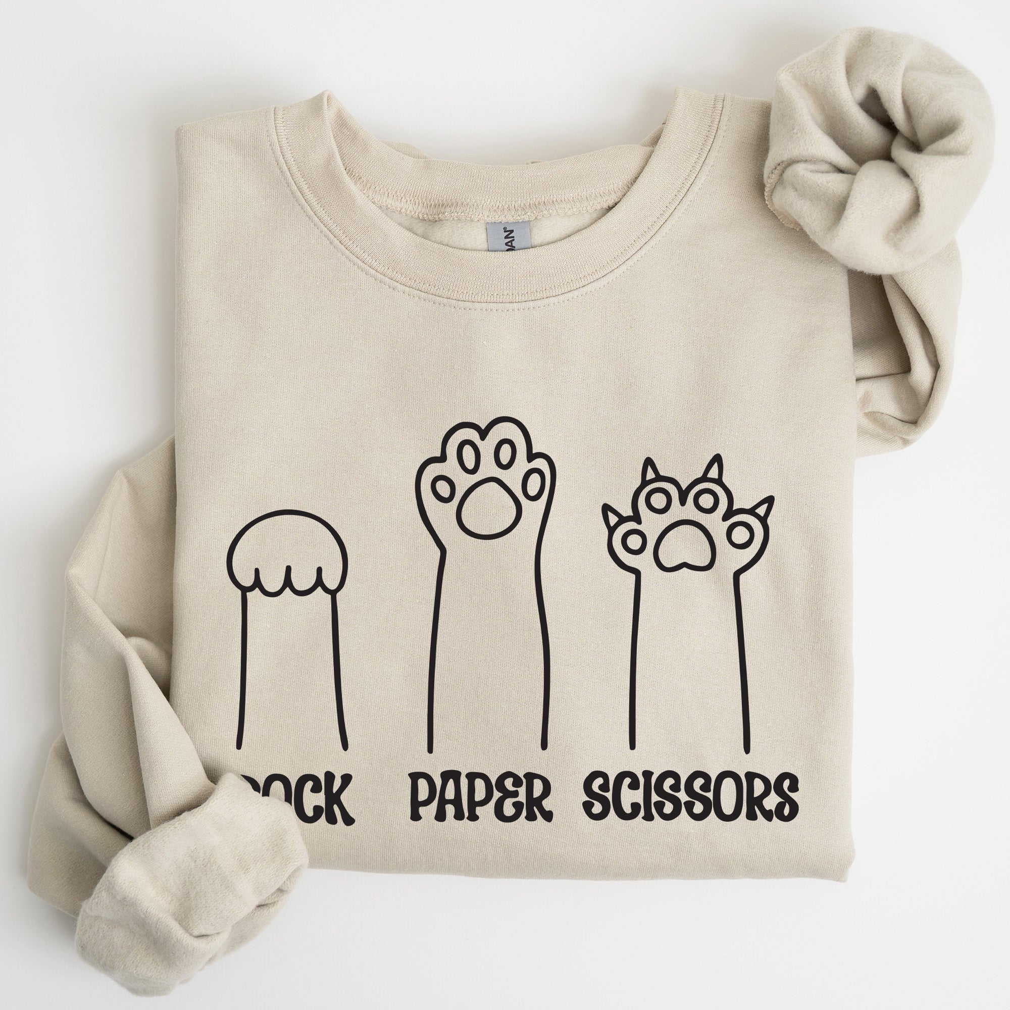 Rock Paper Scissors Cat Mom Feline Lover Pet Parent Cozy Feline Fan For Cat Lovers Sweatshirt